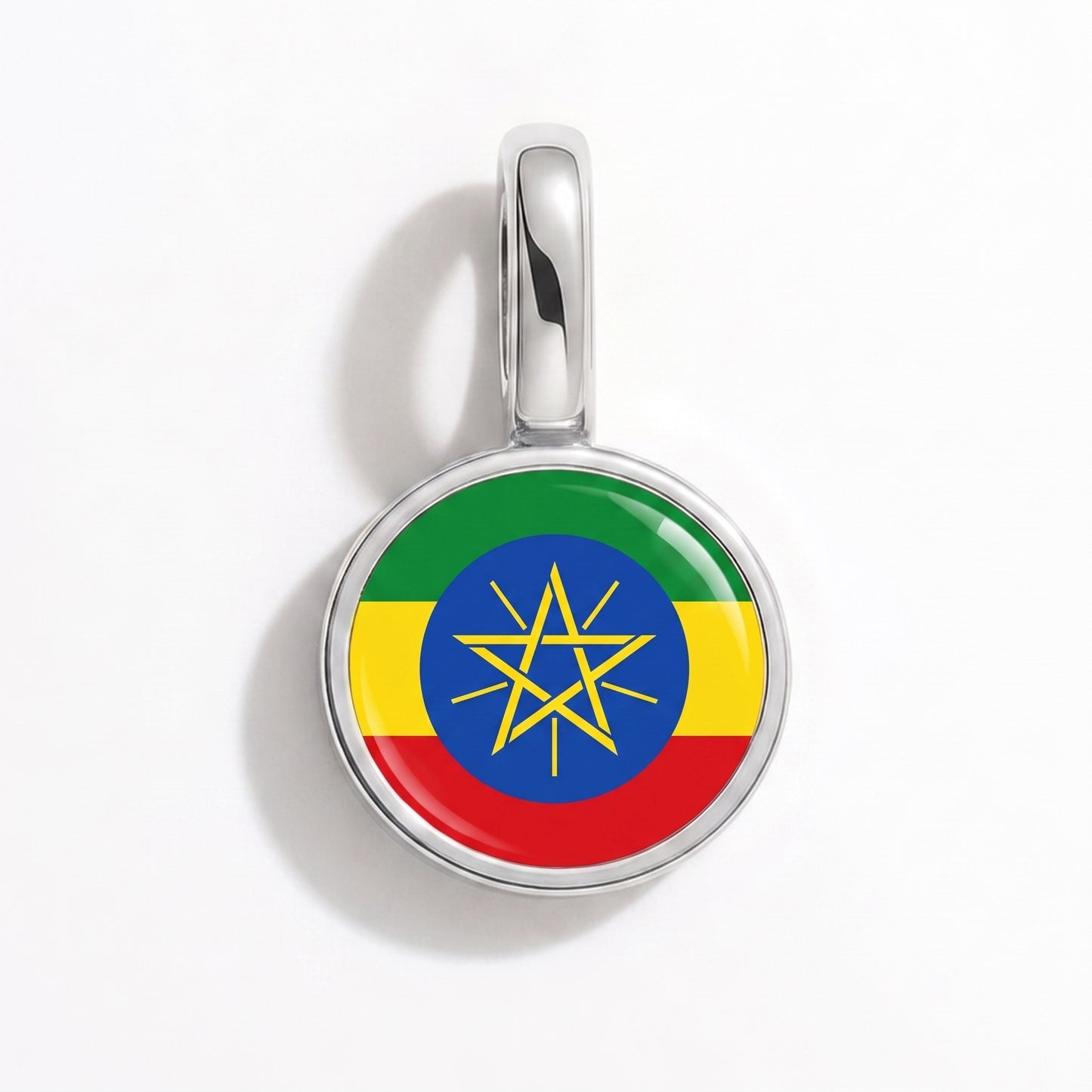 Charm vlag Ethiopië – rond zilver