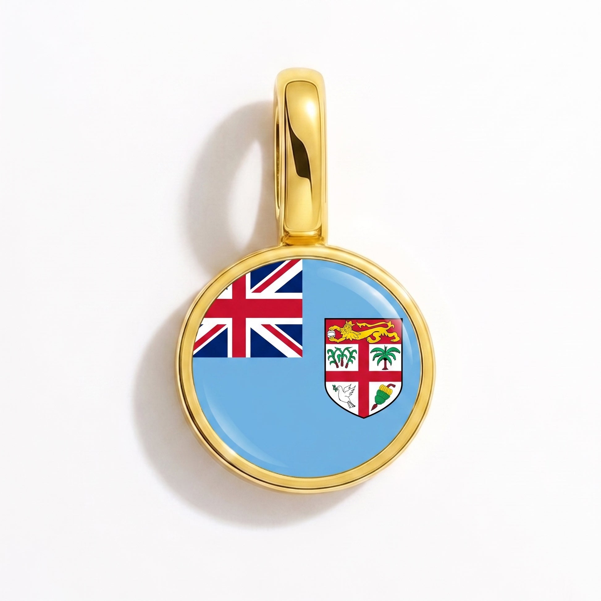 Charm vlag Fiji – rond goud