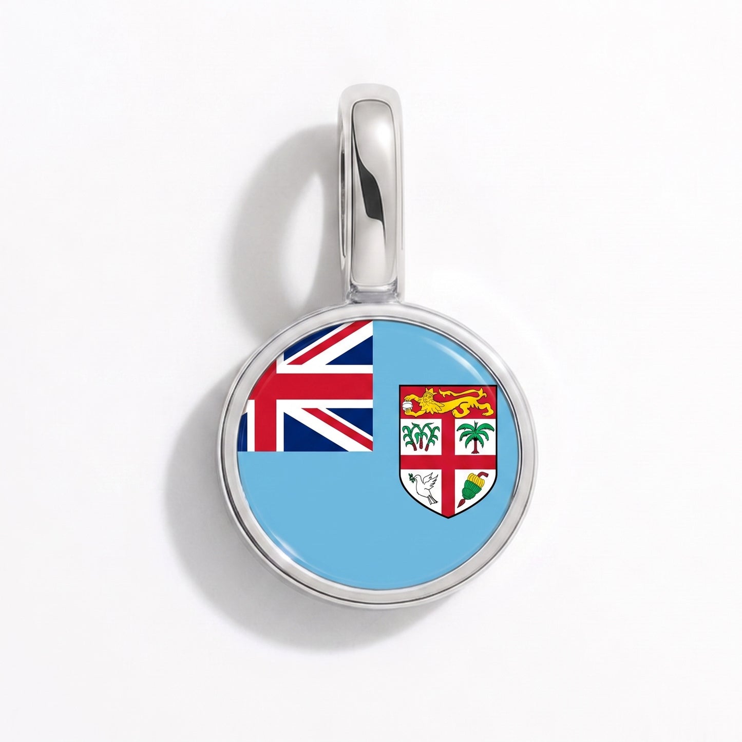 Charm vlag Fiji – rond zilver