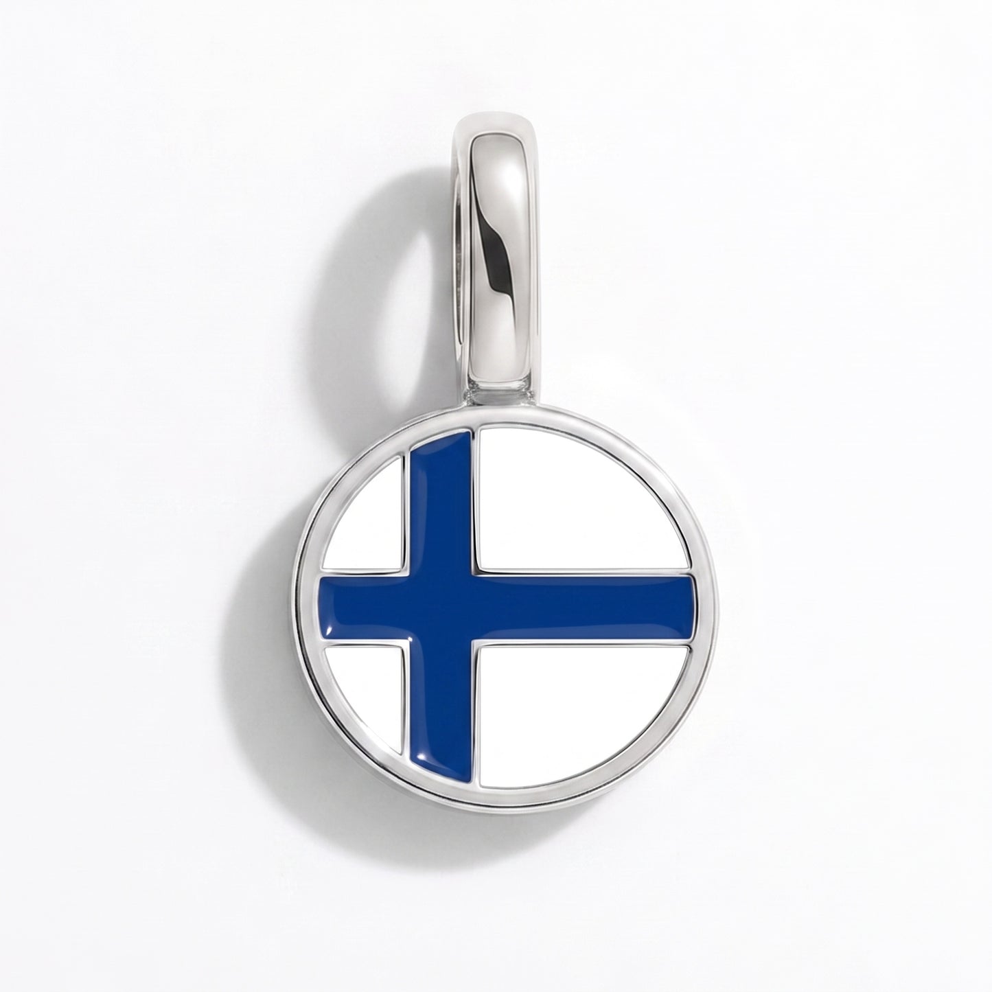 Charm vlag Finland – rond zilver