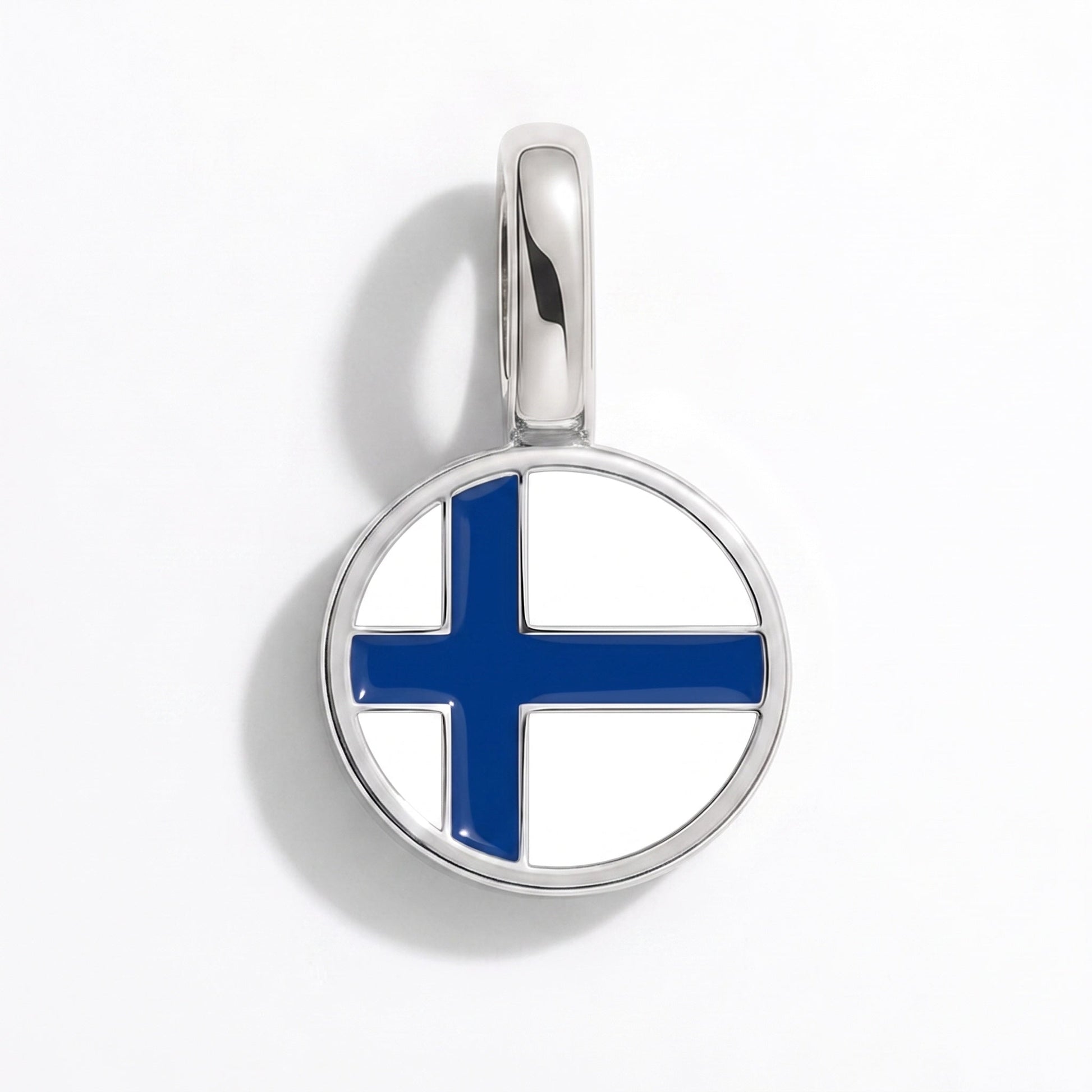Charm vlag Finland – rechthoekig zilver