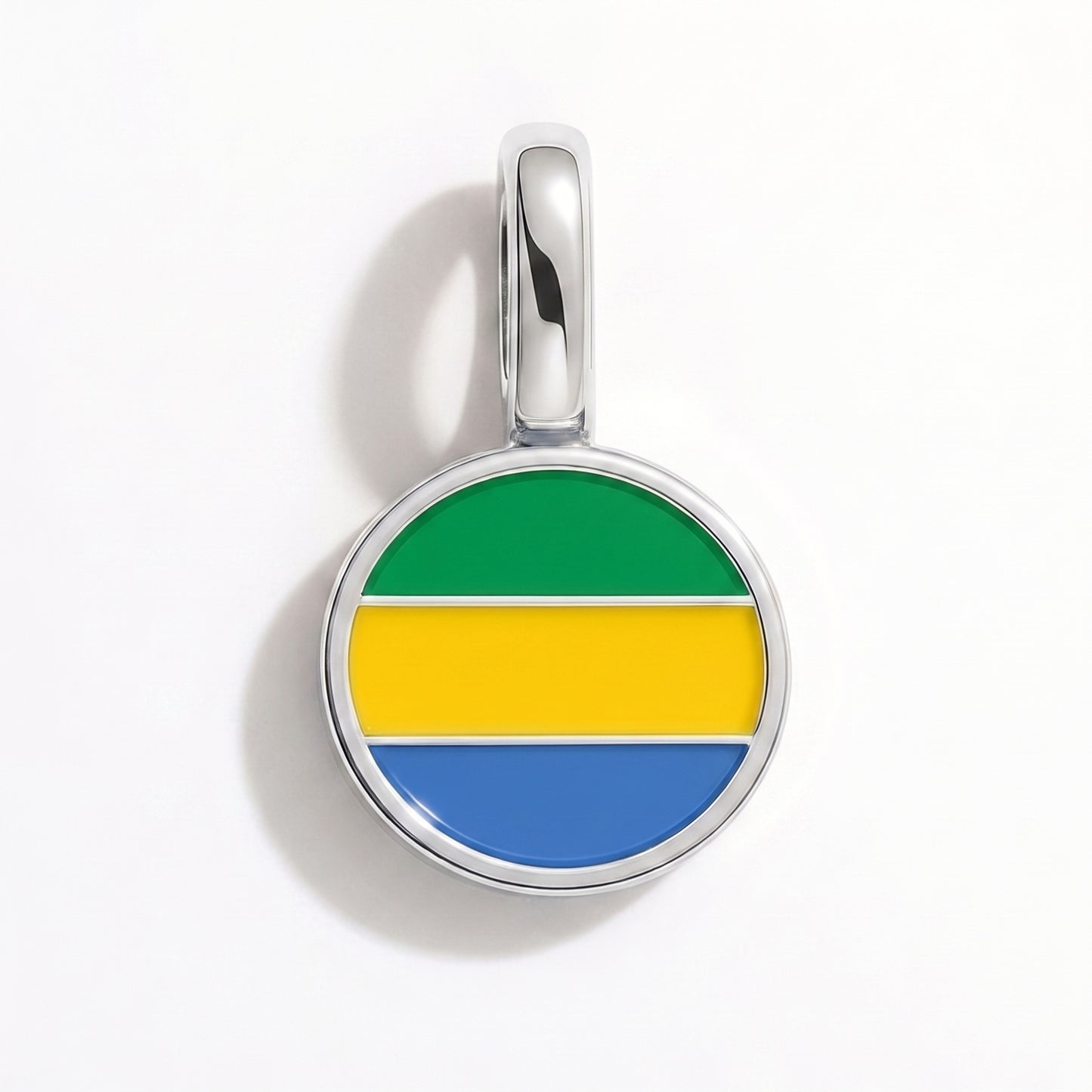 Charm vlag Gabon – rond zilver