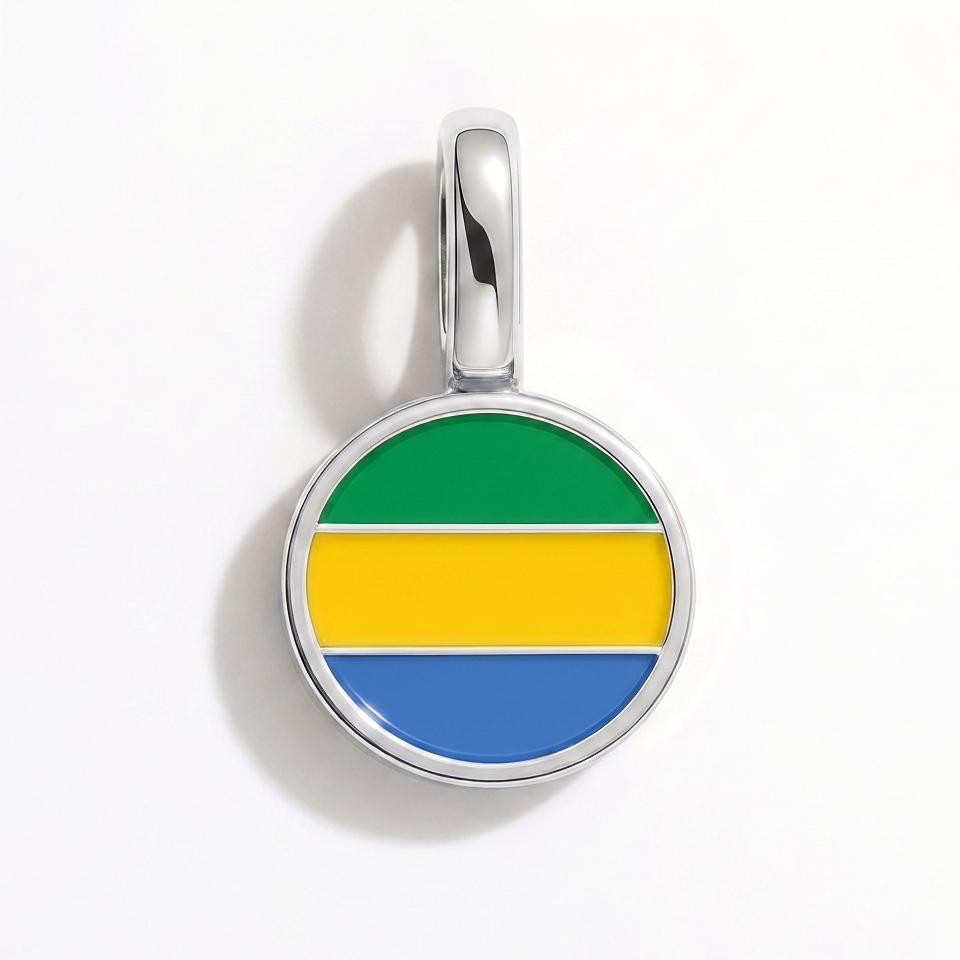 Charm vlag Gabon – rond zilver