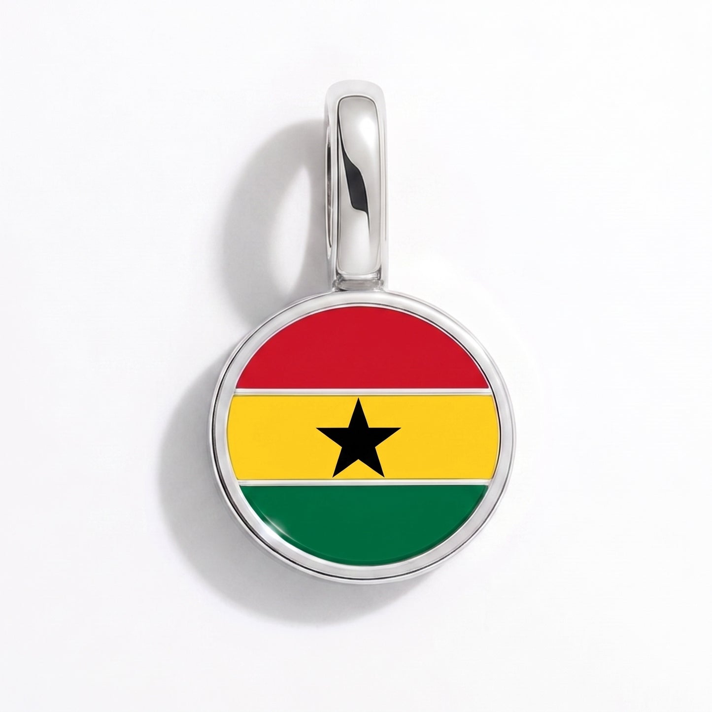 Charm vlag Ghana – rond zilver