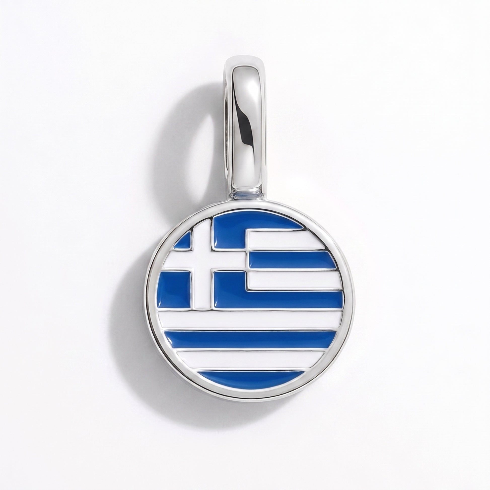 Charm vlag Griekenland – rond zilver