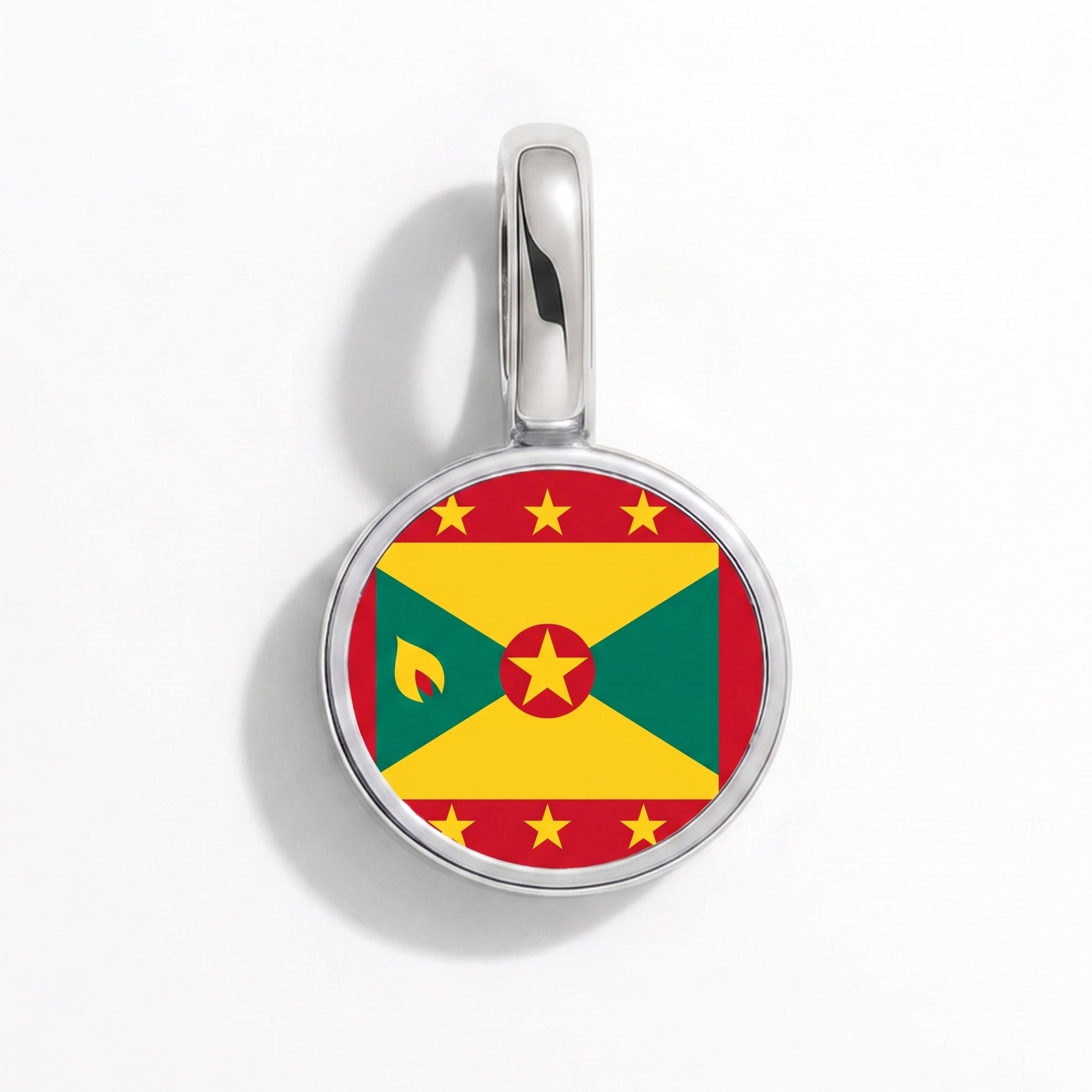 Charm vlag Grenada – rond zilver