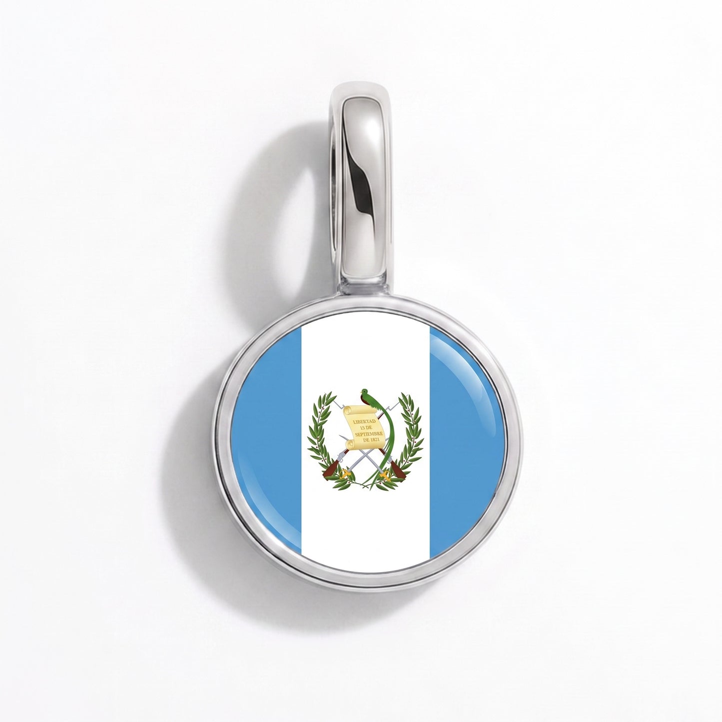 Charm vlag Guatemala – rond zilver