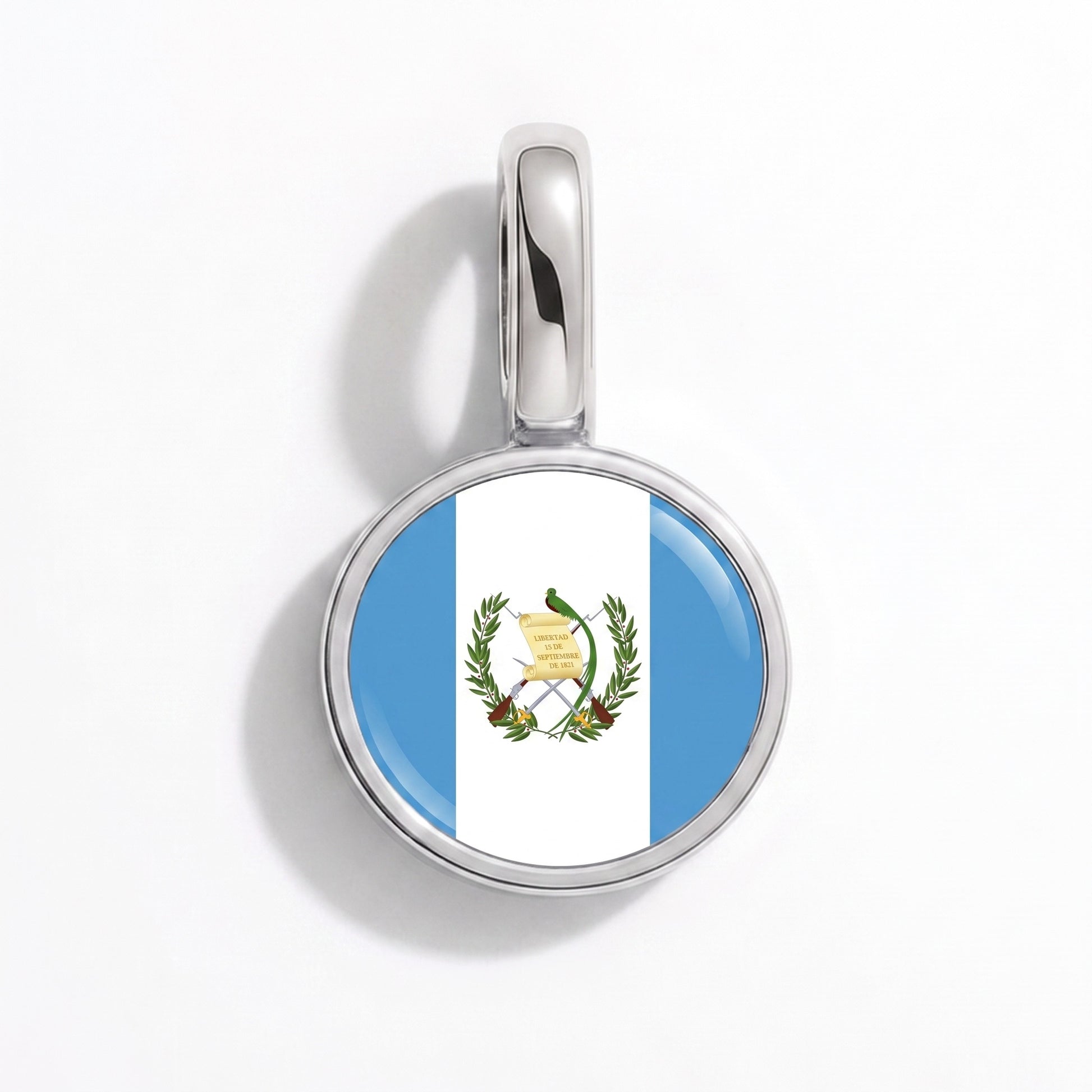 Charm vlag Guatemala – rond zilver