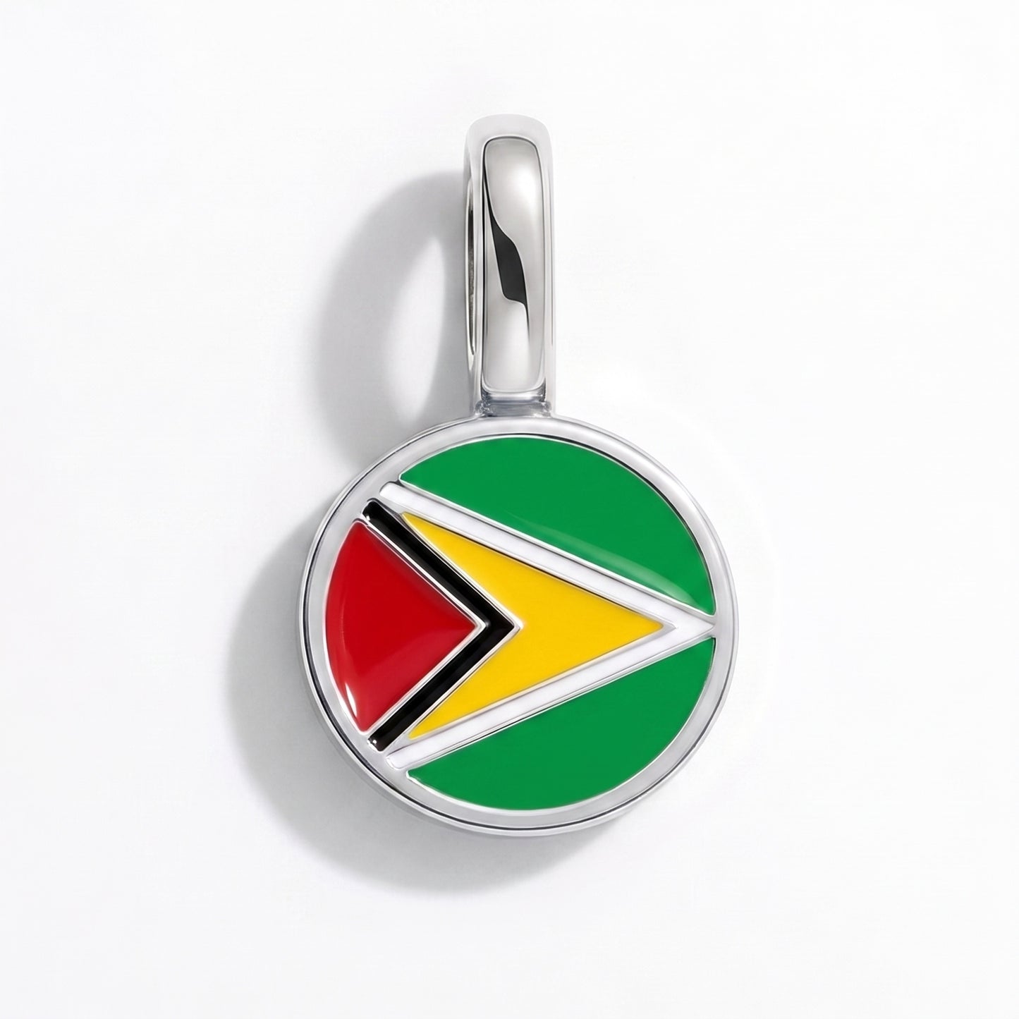 Charm vlag Guyana – rond zilver