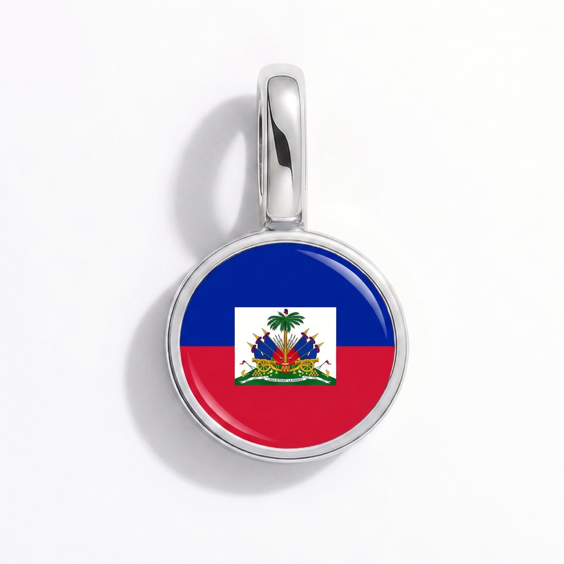 Charm vlag Haïti – rond zilver