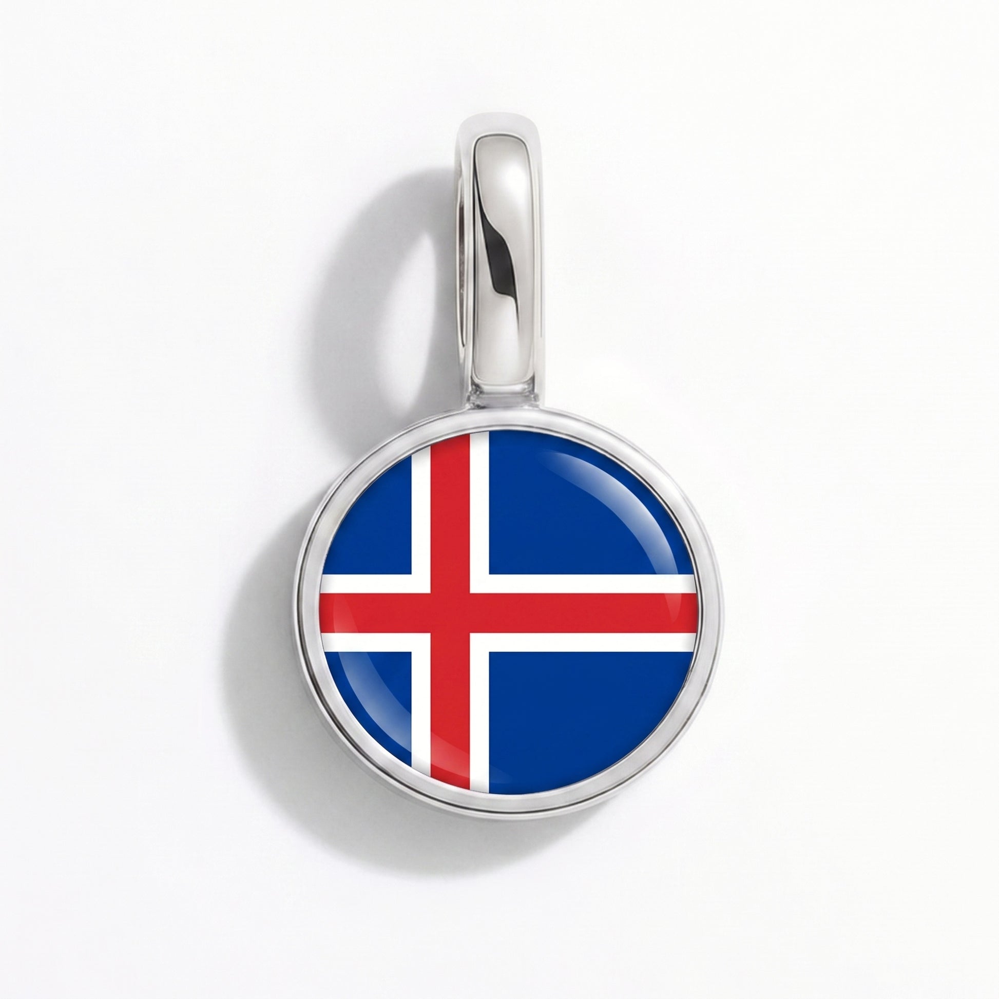 Charm vlag IJsland – rond zilver