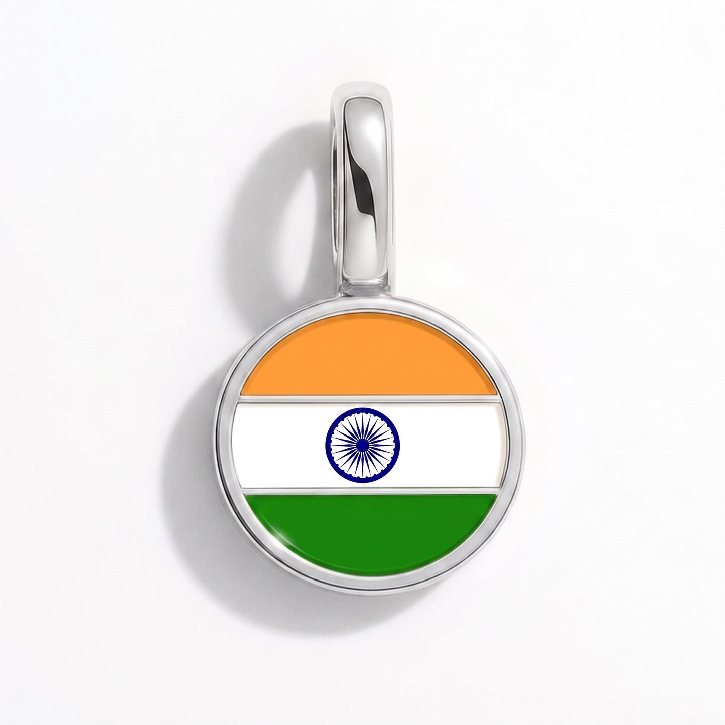 Charm vlag India – rond zilver