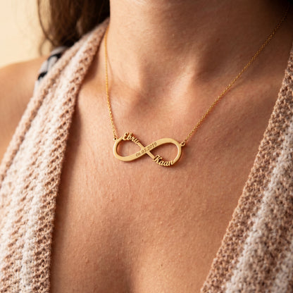 Oneindige liefde ketting met gravure