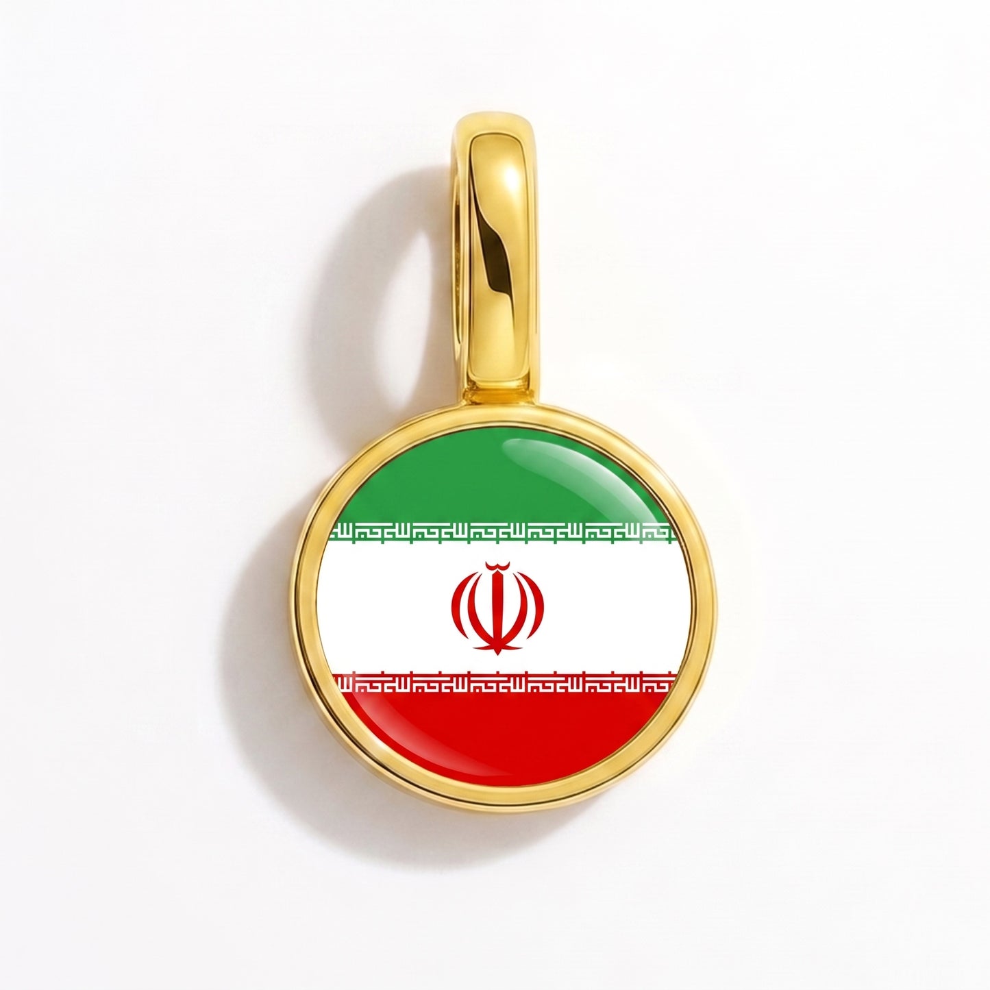 Charm vlag Iran – rond goud