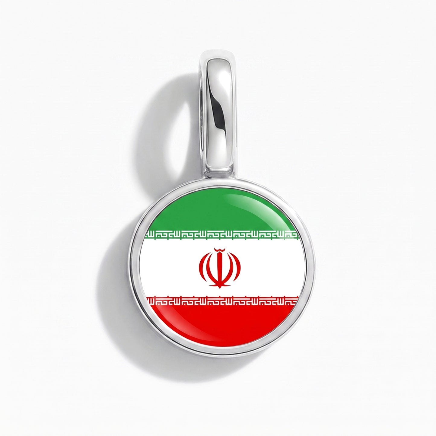 Charm vlag Iran – rond zilver