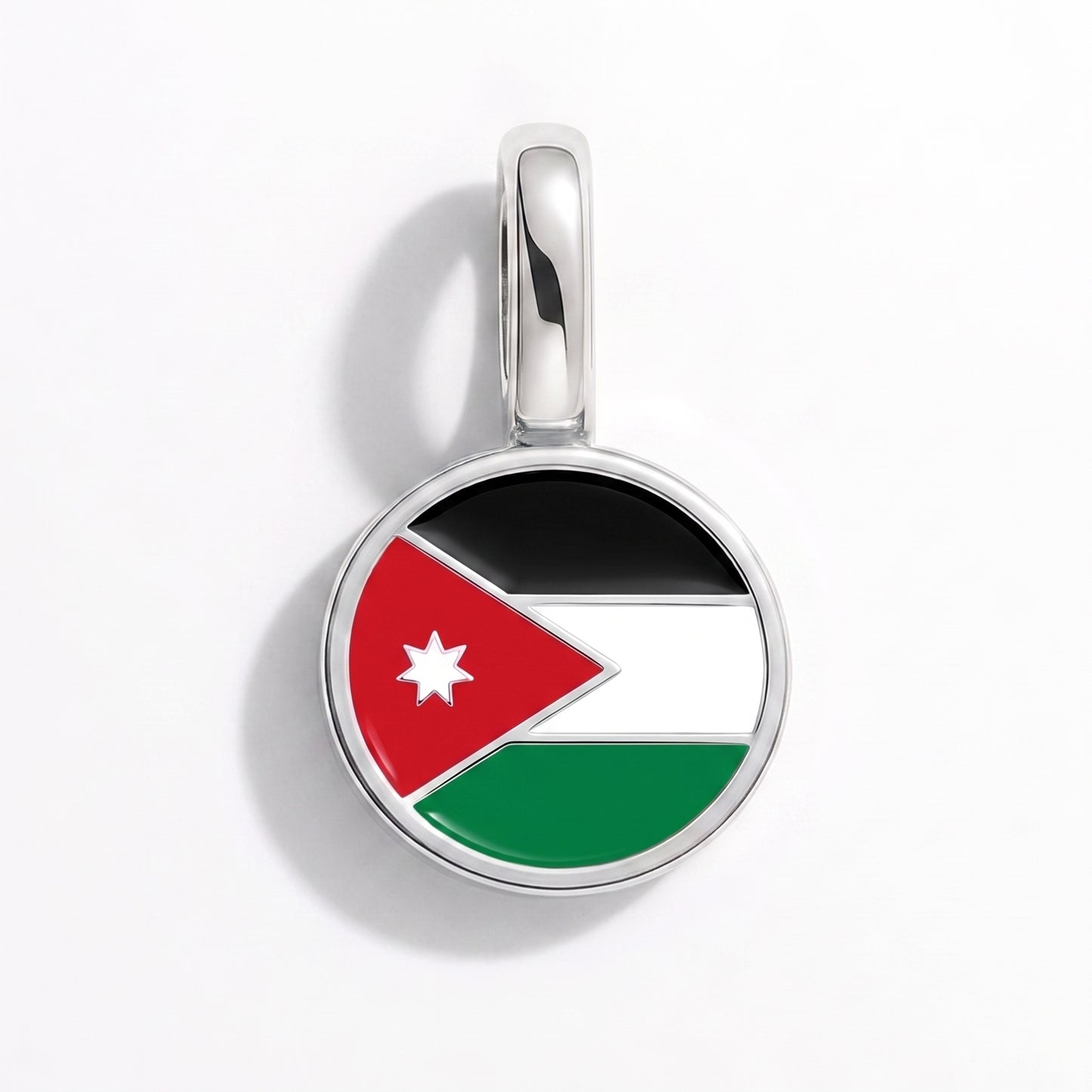 Charm vlag Jordanië – rond zilver