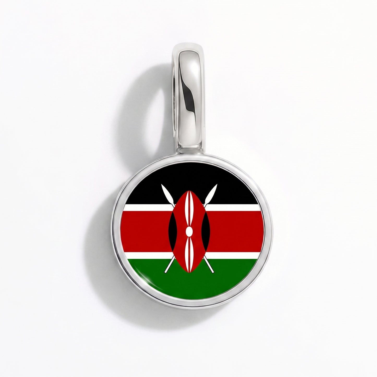 Charm vlag Kenia – rond zilver