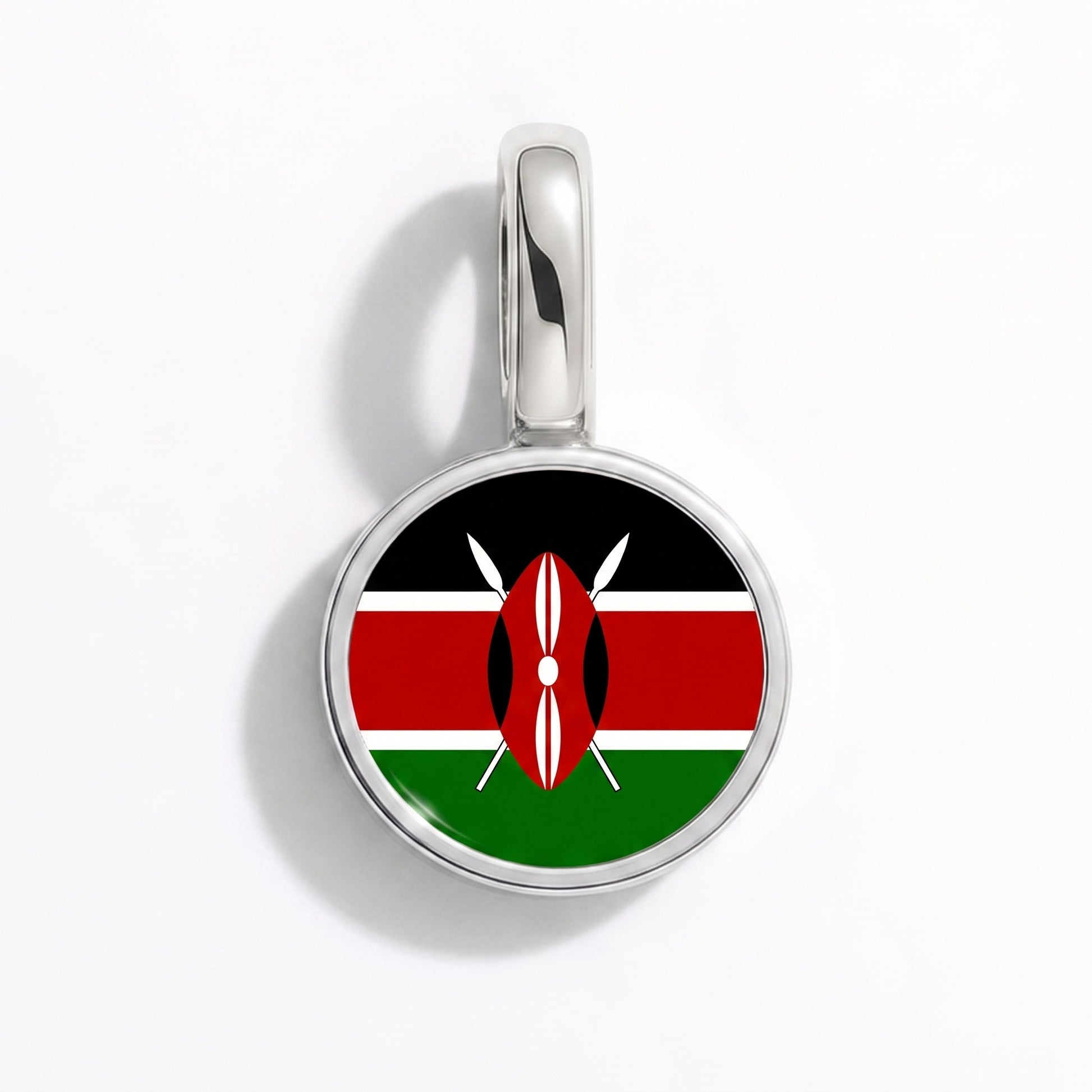 Charm vlag Kenia – rond zilver