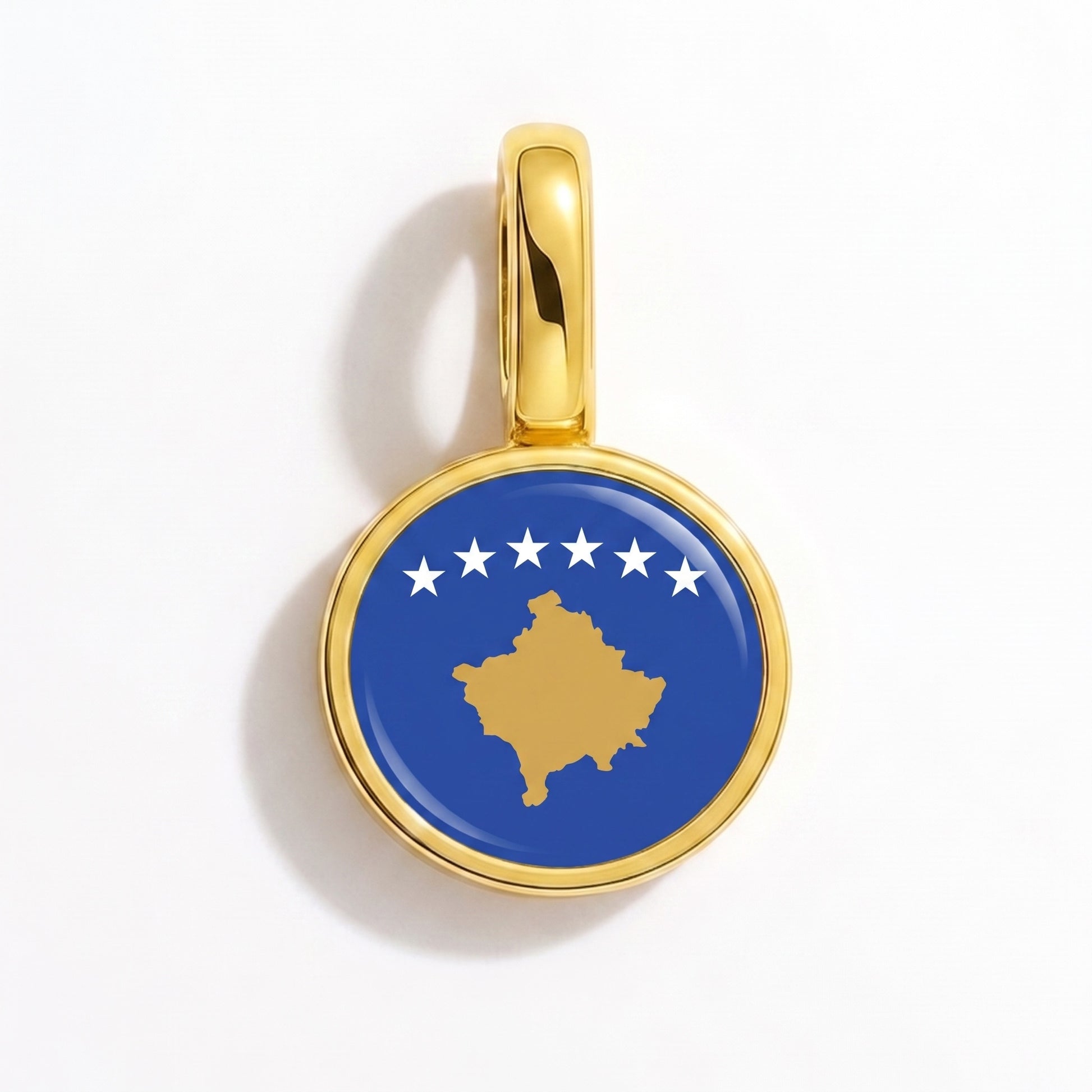 Charm vlag Kosovo – rond goud