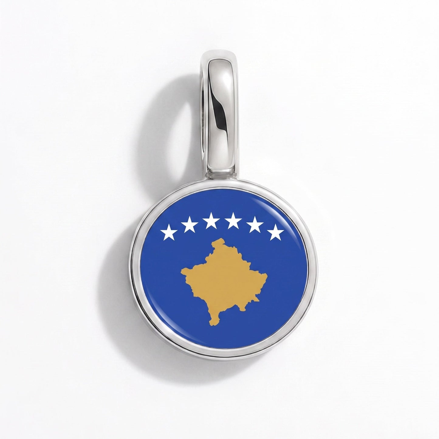 Charm vlag Kosovo – rechthoekig zilver