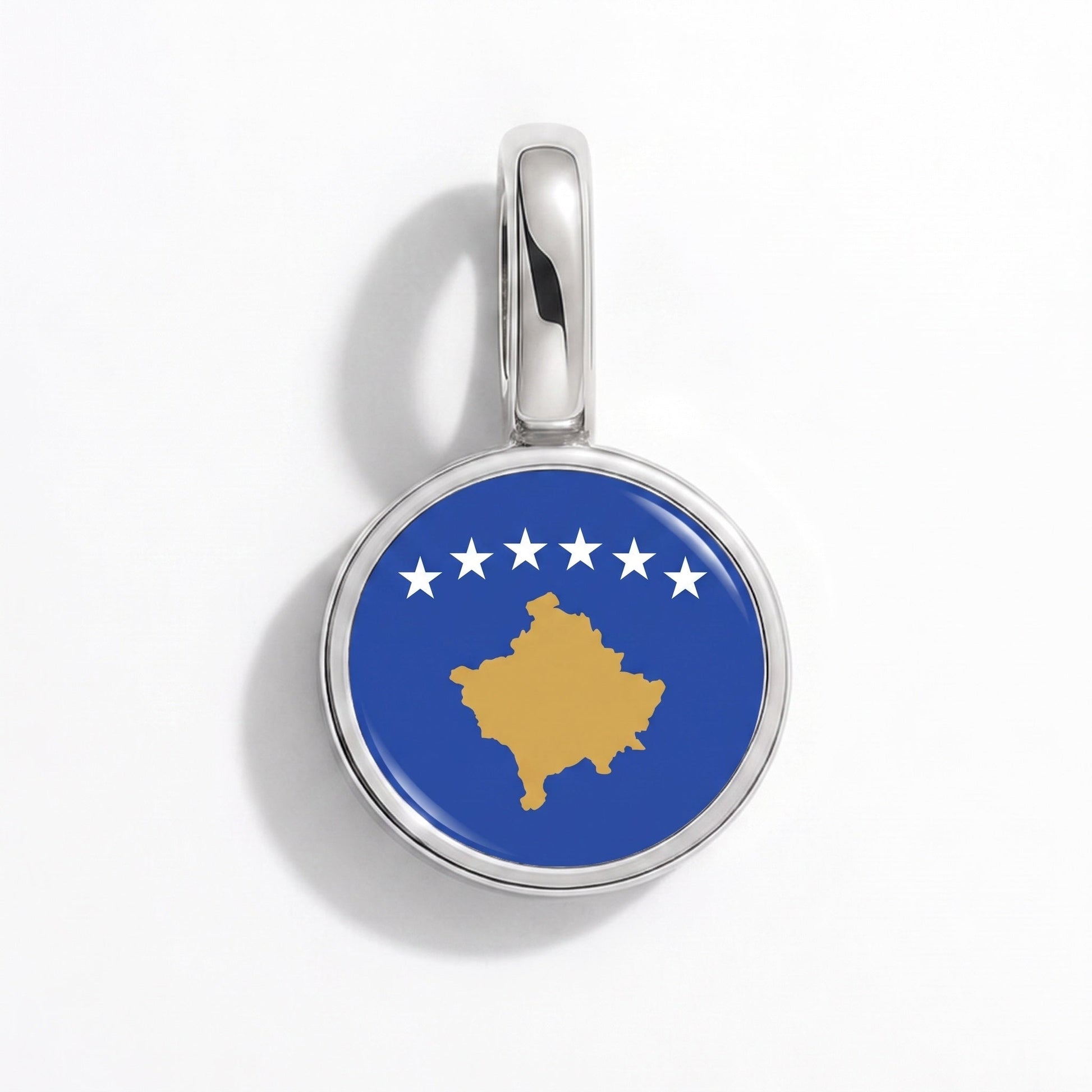 Charm vlag Kosovo – rechthoekig zilver