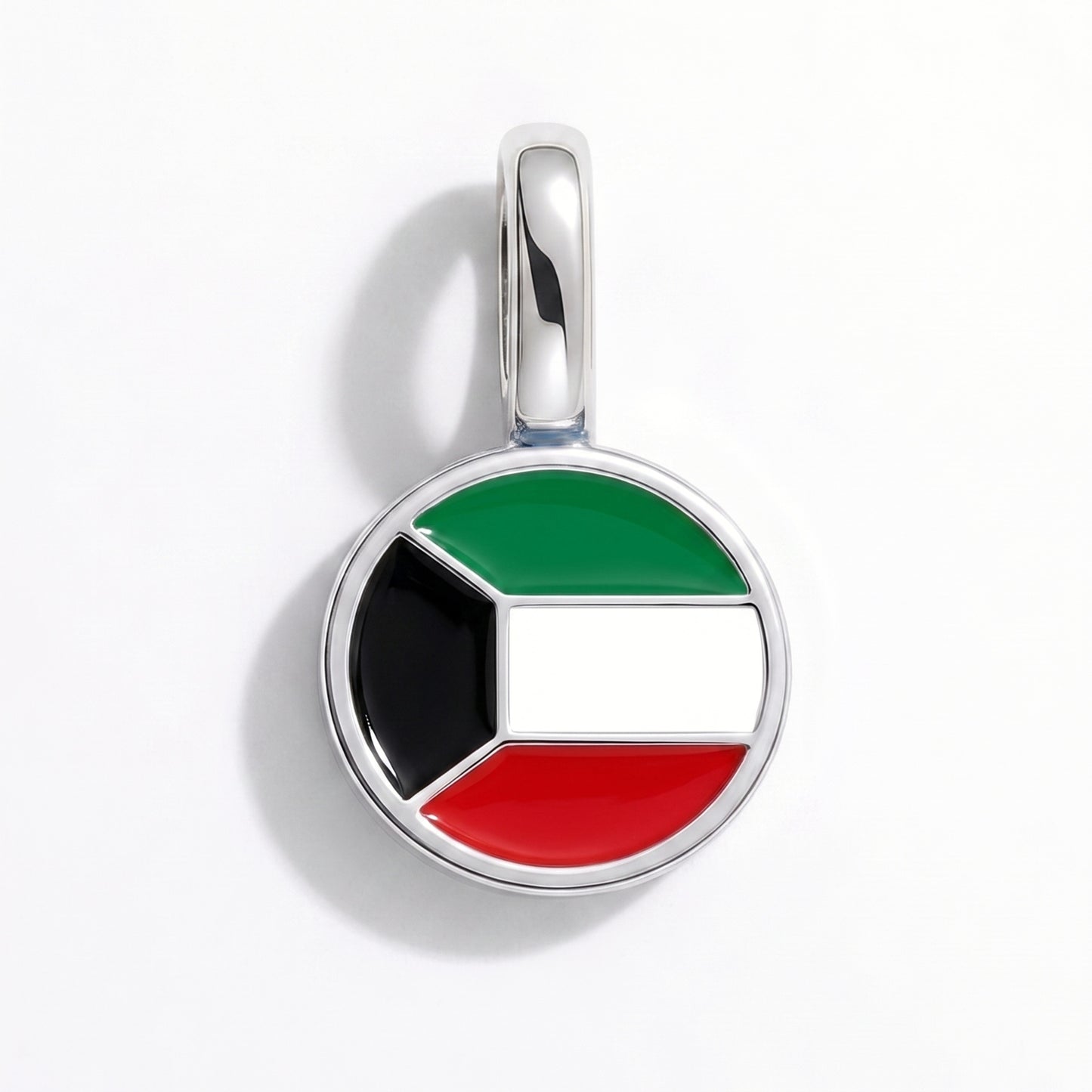 Charm vlag Koeweit – rond zilver