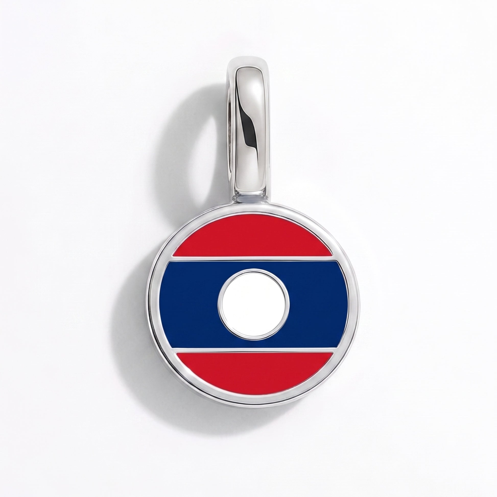 Charm vlag Laos – rond zilver