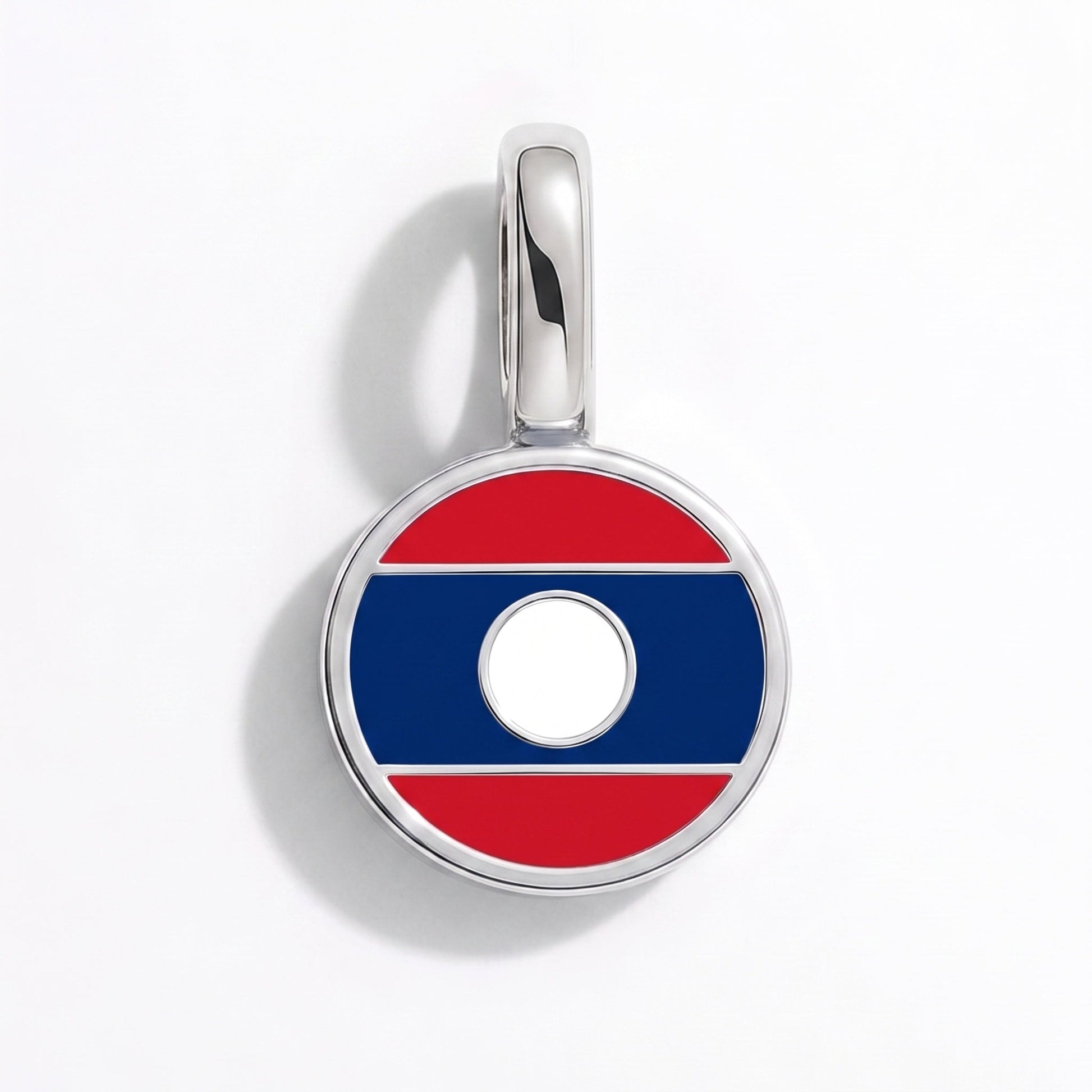 Charm vlag Laos – rechthoekig zilver