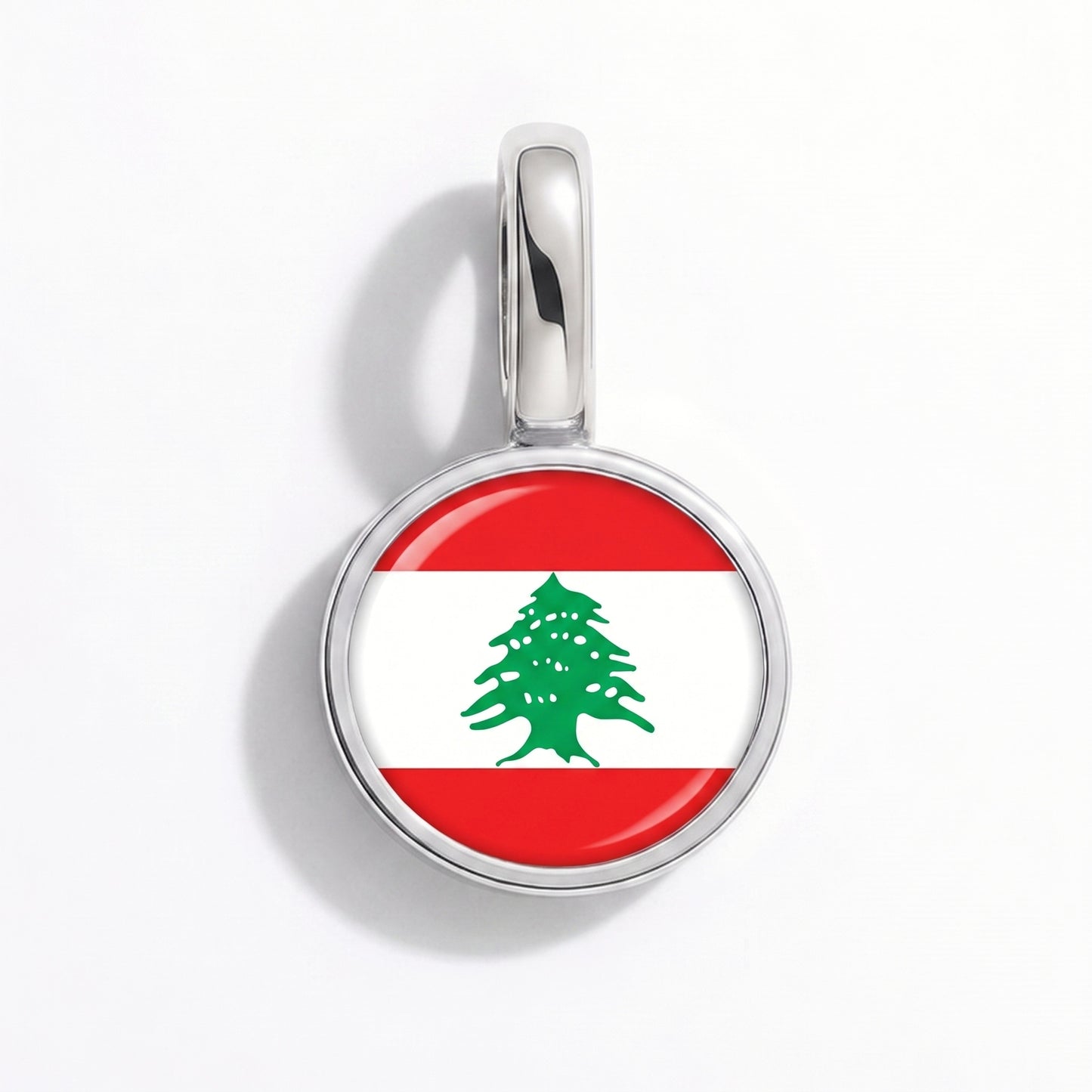 Charm vlag Libanon – rond zilver