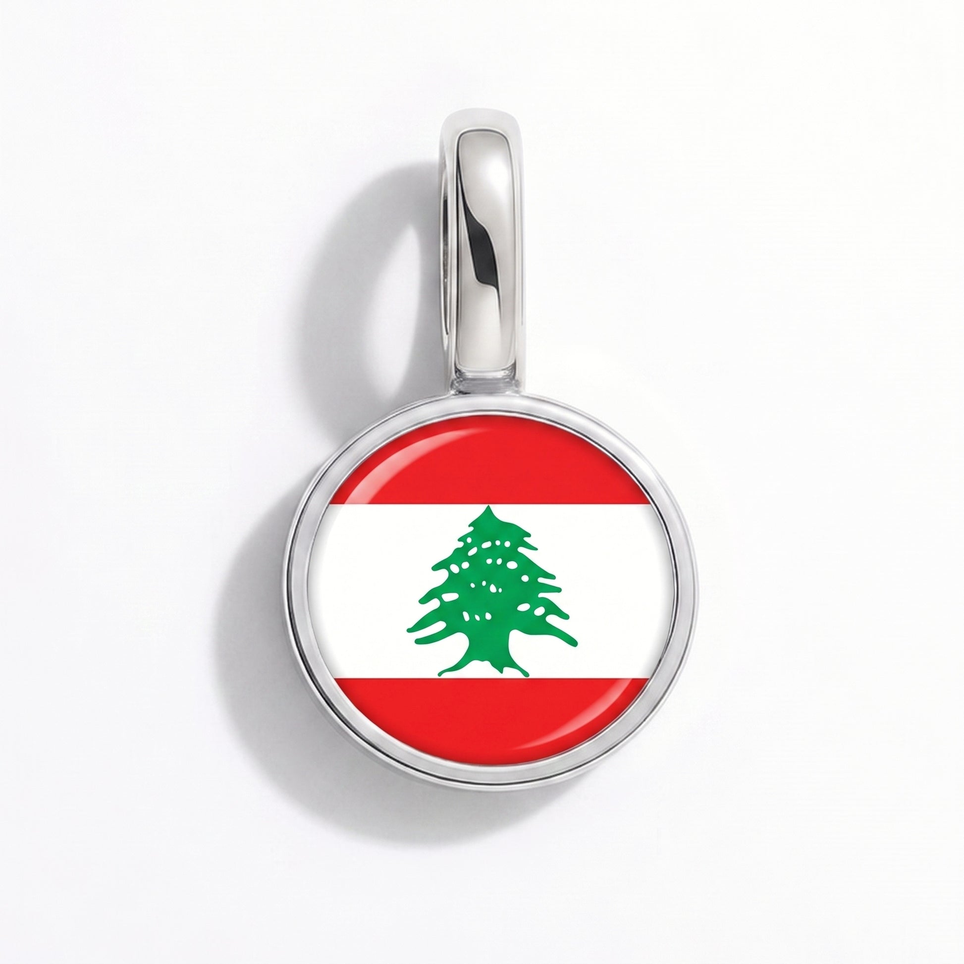 Charm vlag Libanon – rond zilver