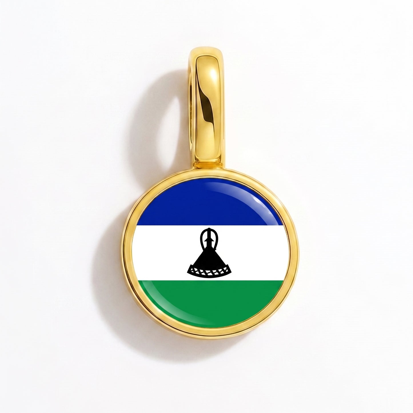Charm vlag Lesotho – rond goud