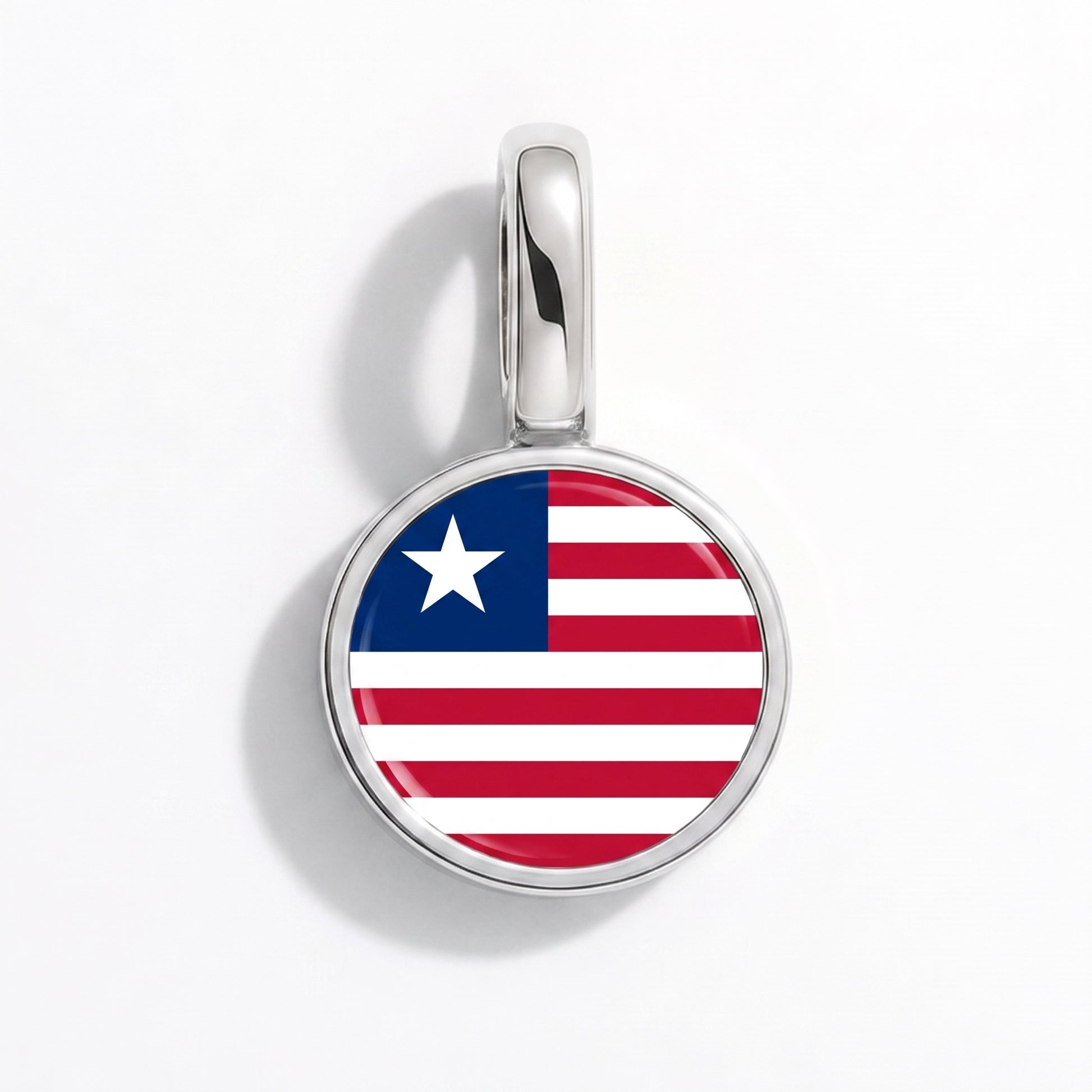 Charm vlag Liberia – rond zilver