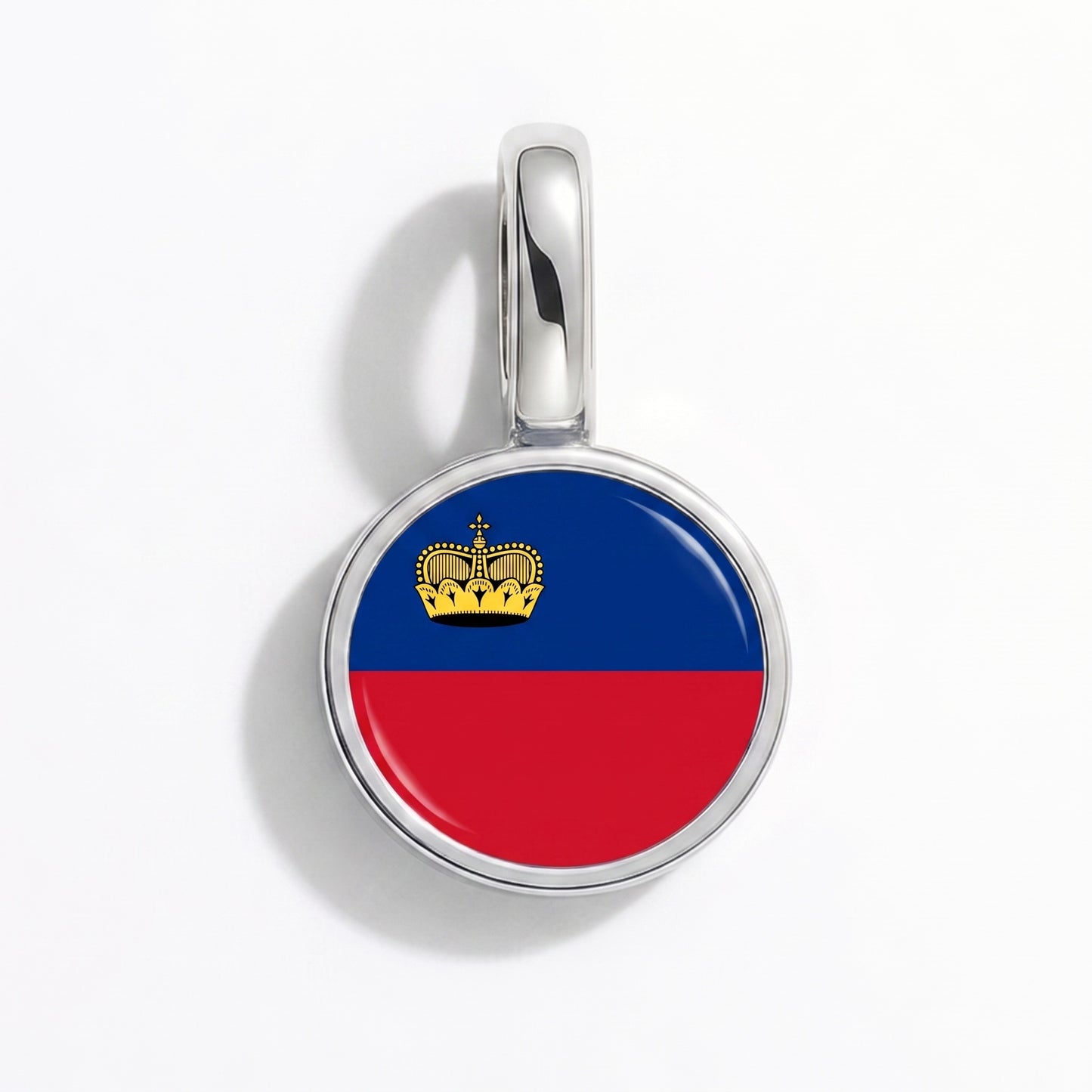 Charm vlag Liechtenstein – rond zilver