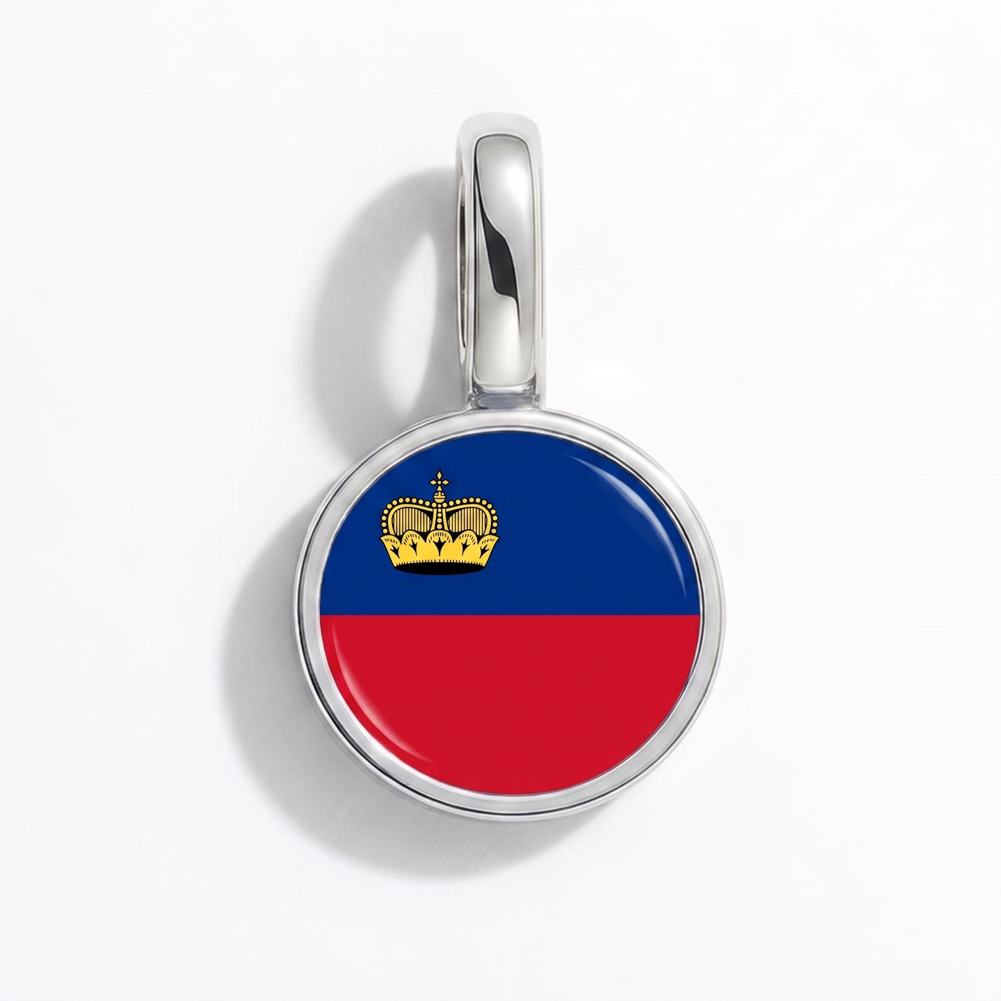 Charm vlag Liechtenstein – rond zilver