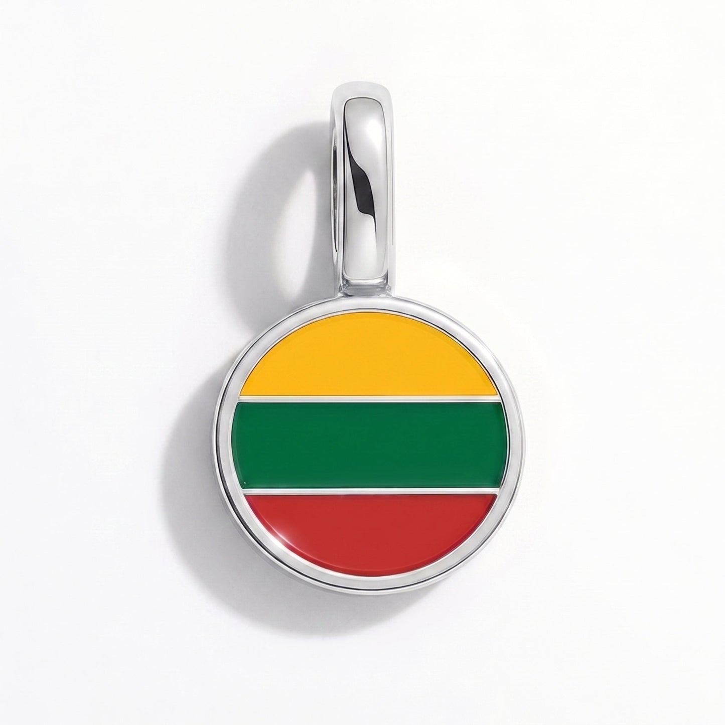 Charm vlag Litouwen – rechthoekig zilver