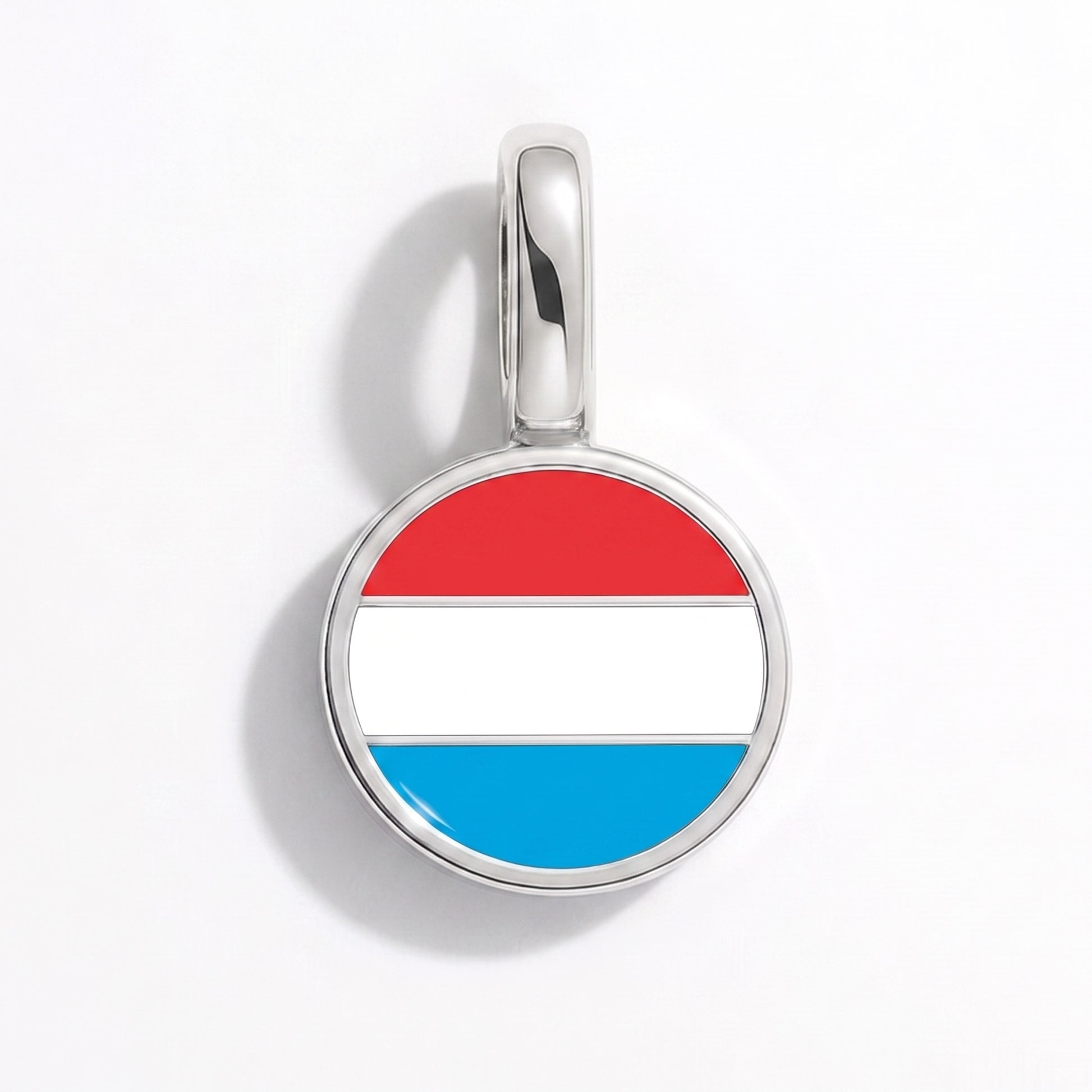 Charm vlag Luxemburg – rond zilver