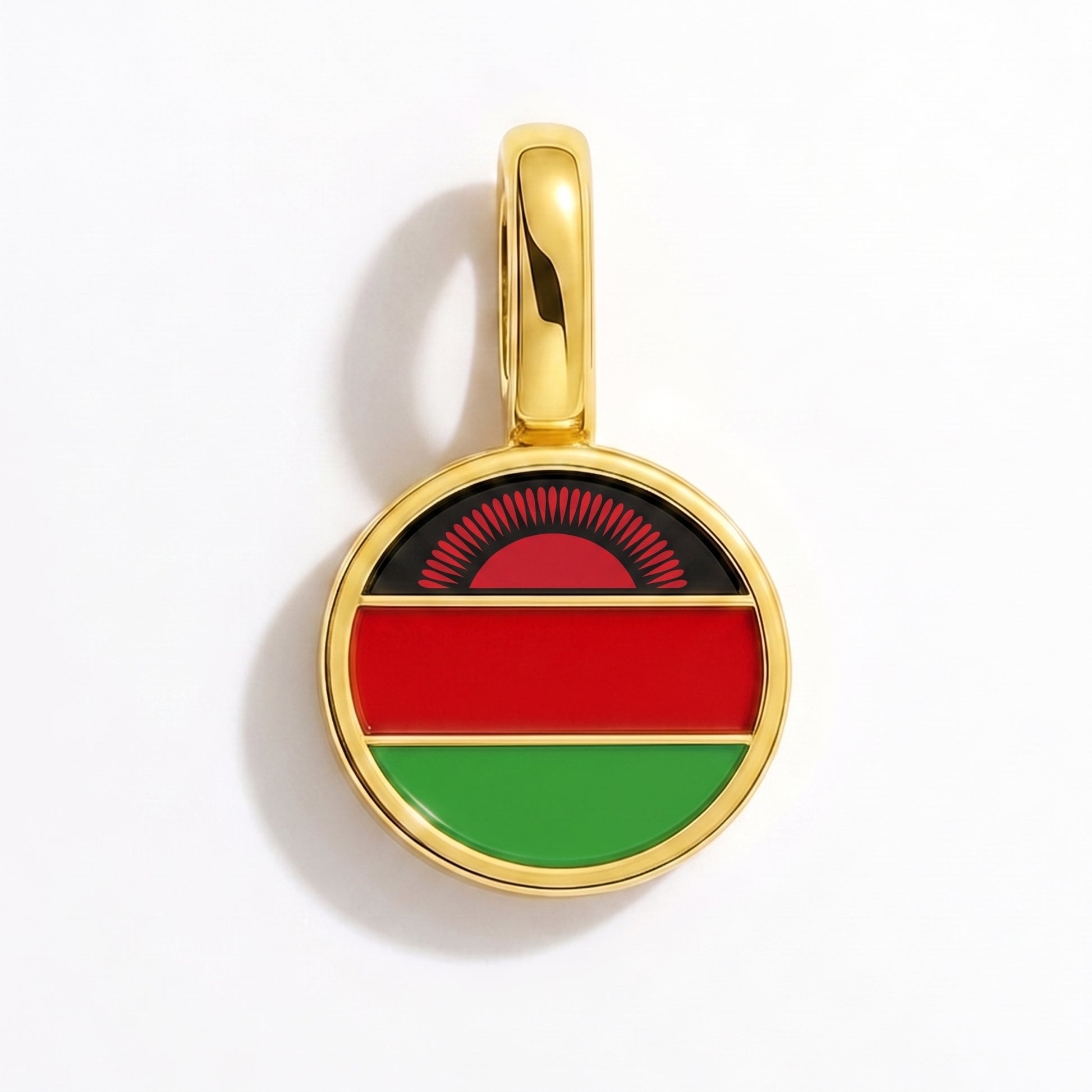 Charm vlag Malawi – rond goud