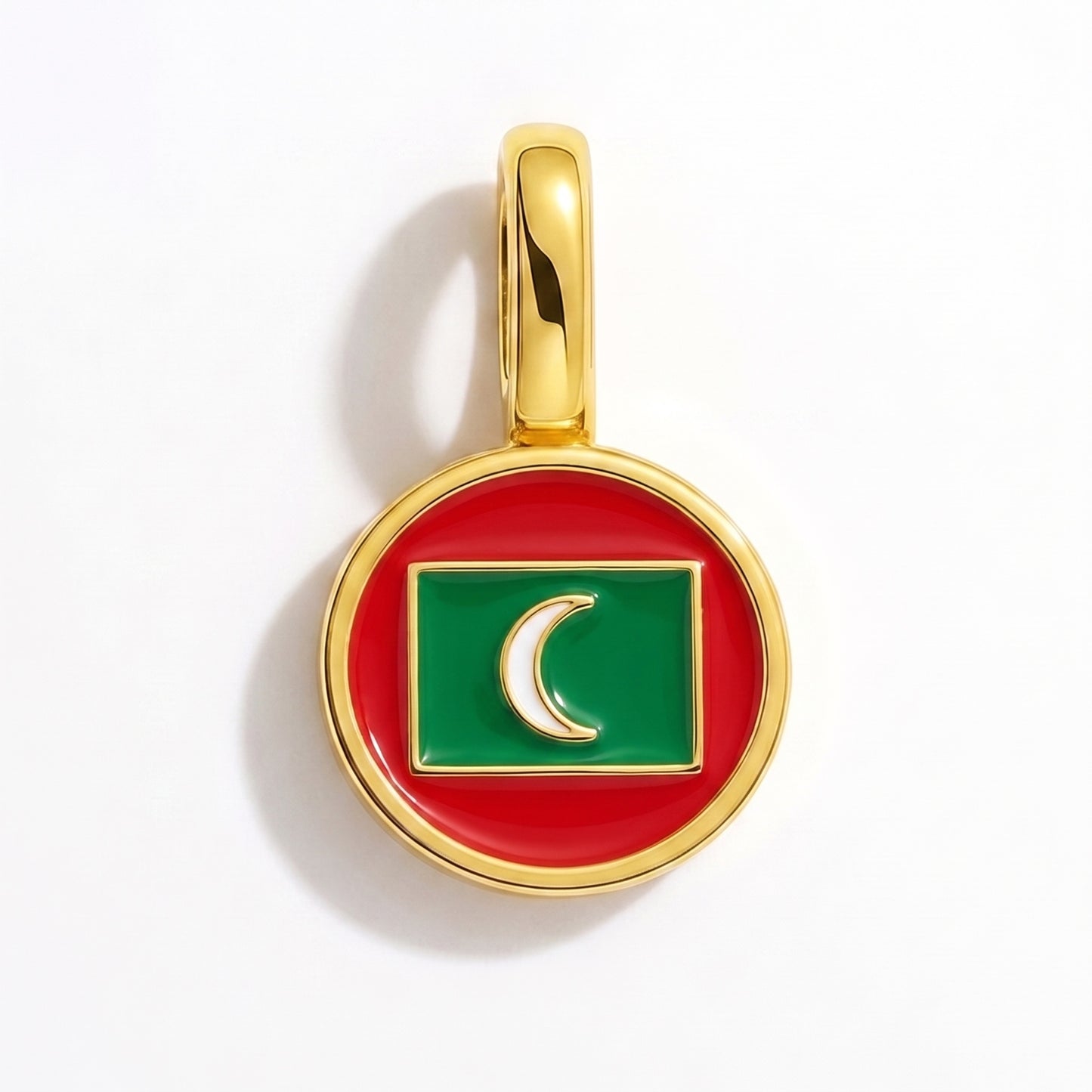 Charm vlag Malediven – rond goud