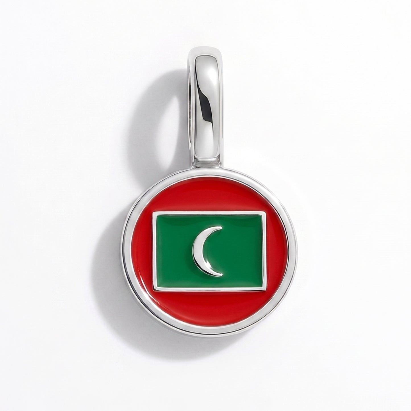 Charm vlag Malediven – rond zilver