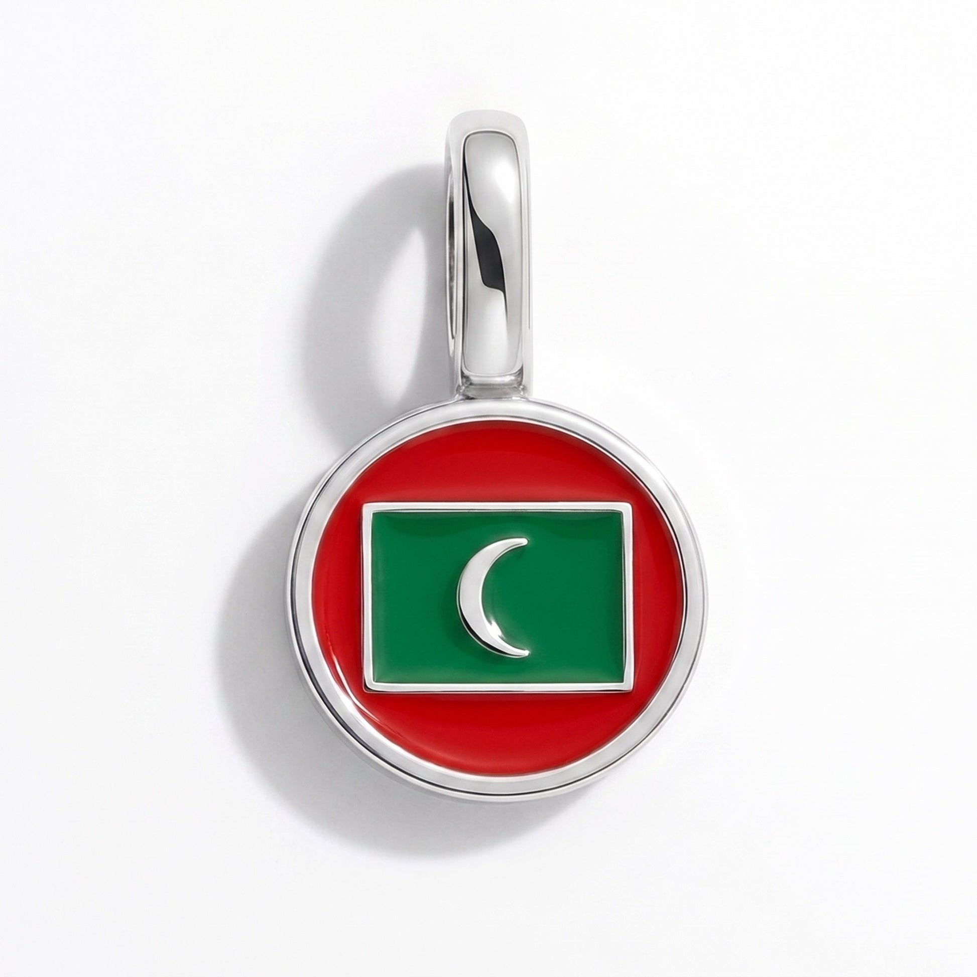 Charm vlag Malediven – rechthoekig zilver