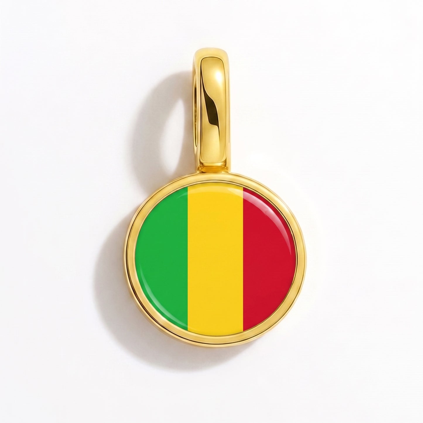 Charm vlag Mali – rond goud