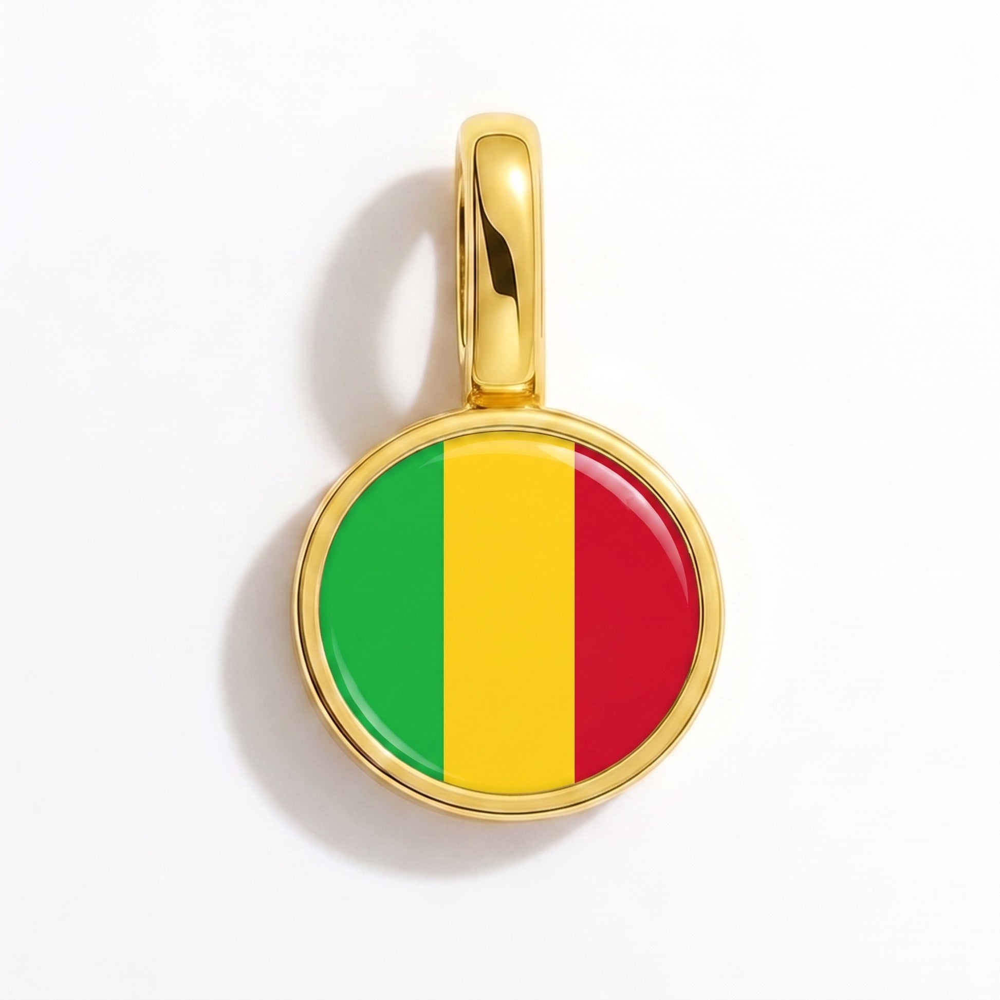 Charm vlag Mali – rond goud