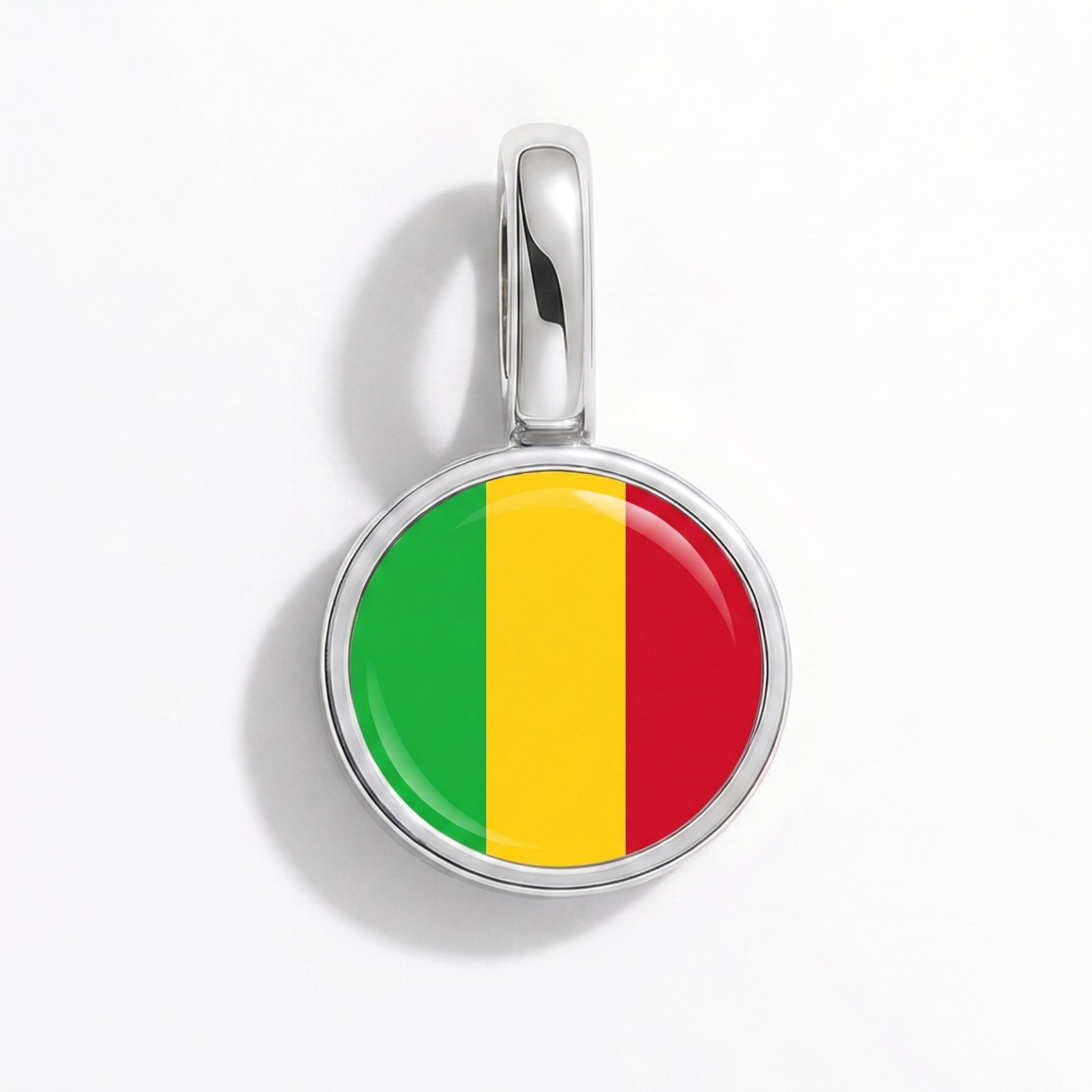 Charm vlag Mali – rond zilver