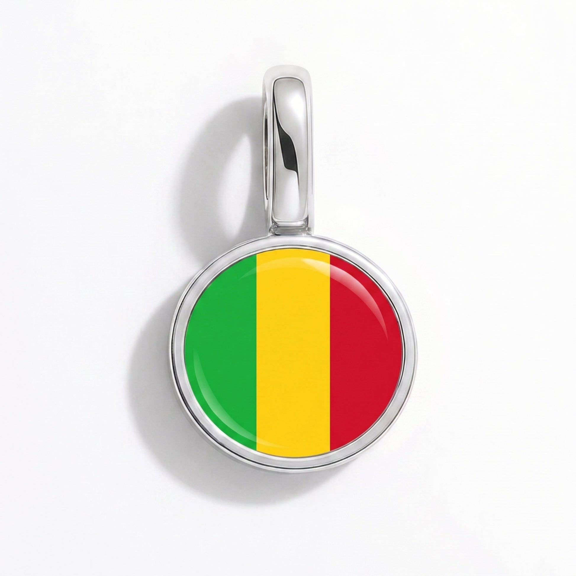 Charm vlag Mali – rechthoekig zilver