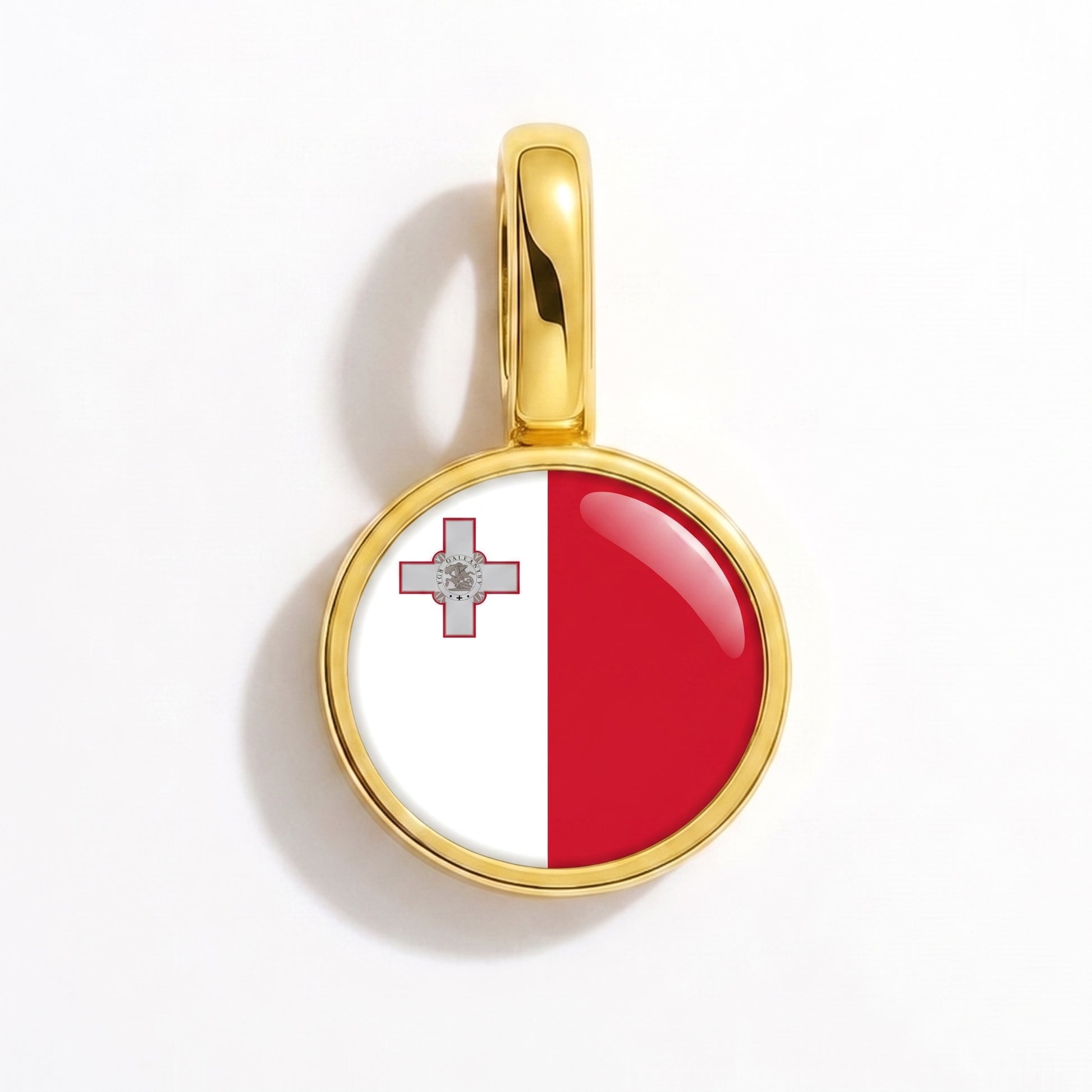 Charm vlag Malta – rond goud