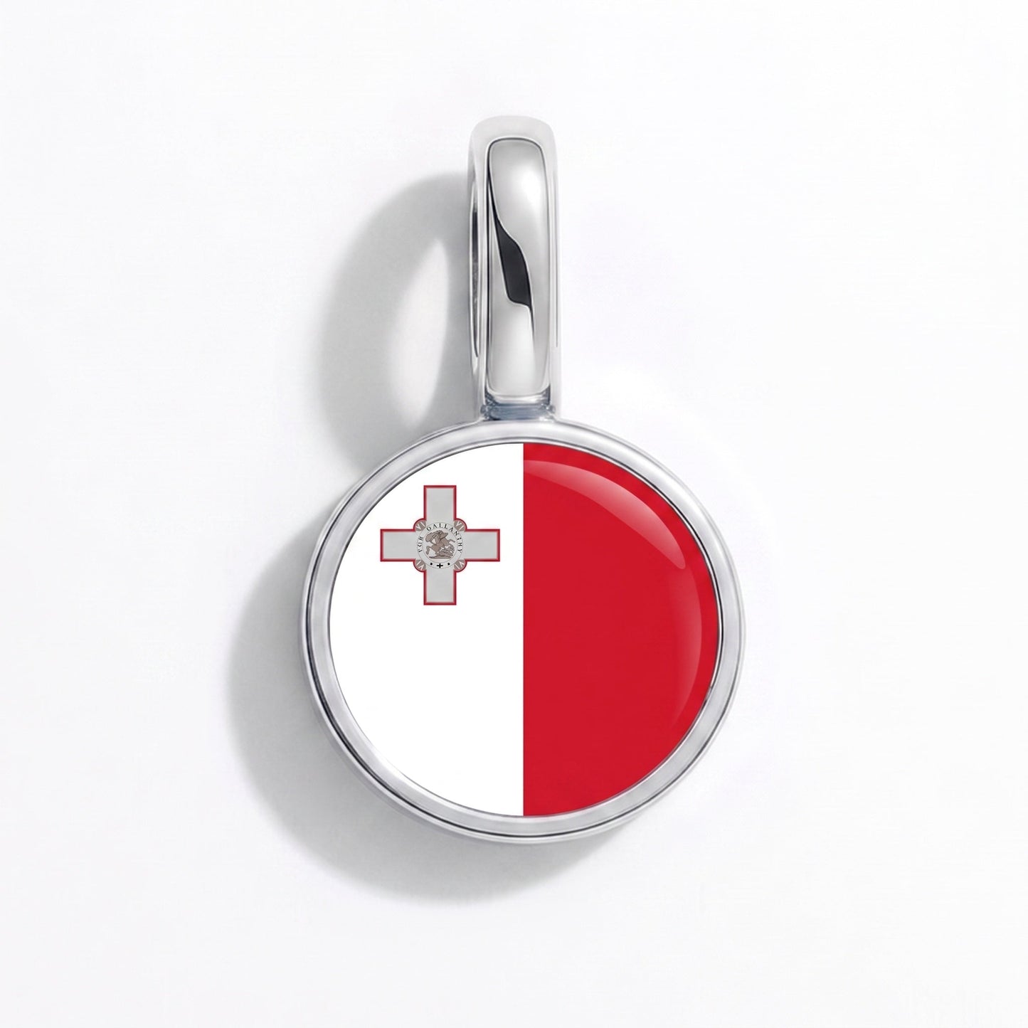 Charm vlag Malta – rechthoekig zilver