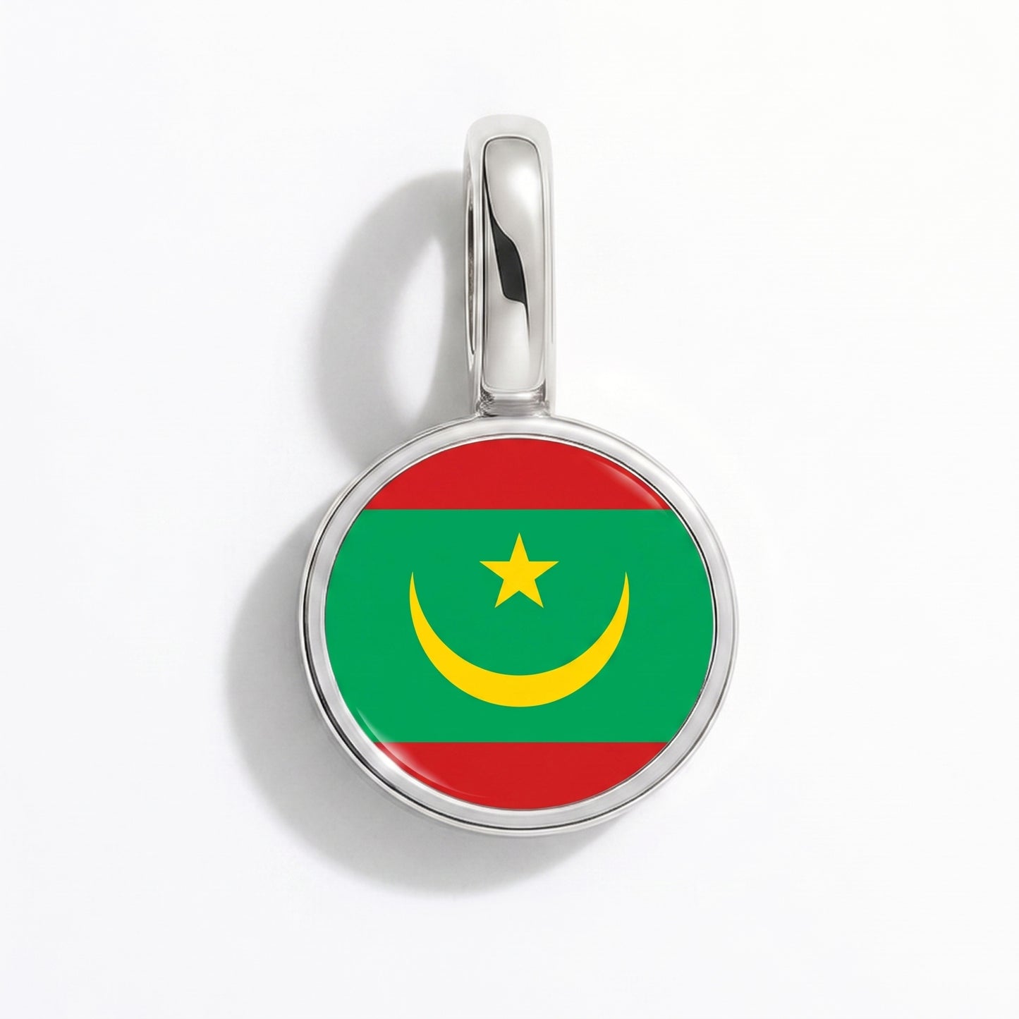 Charm vlag Mauritanië – rond zilver