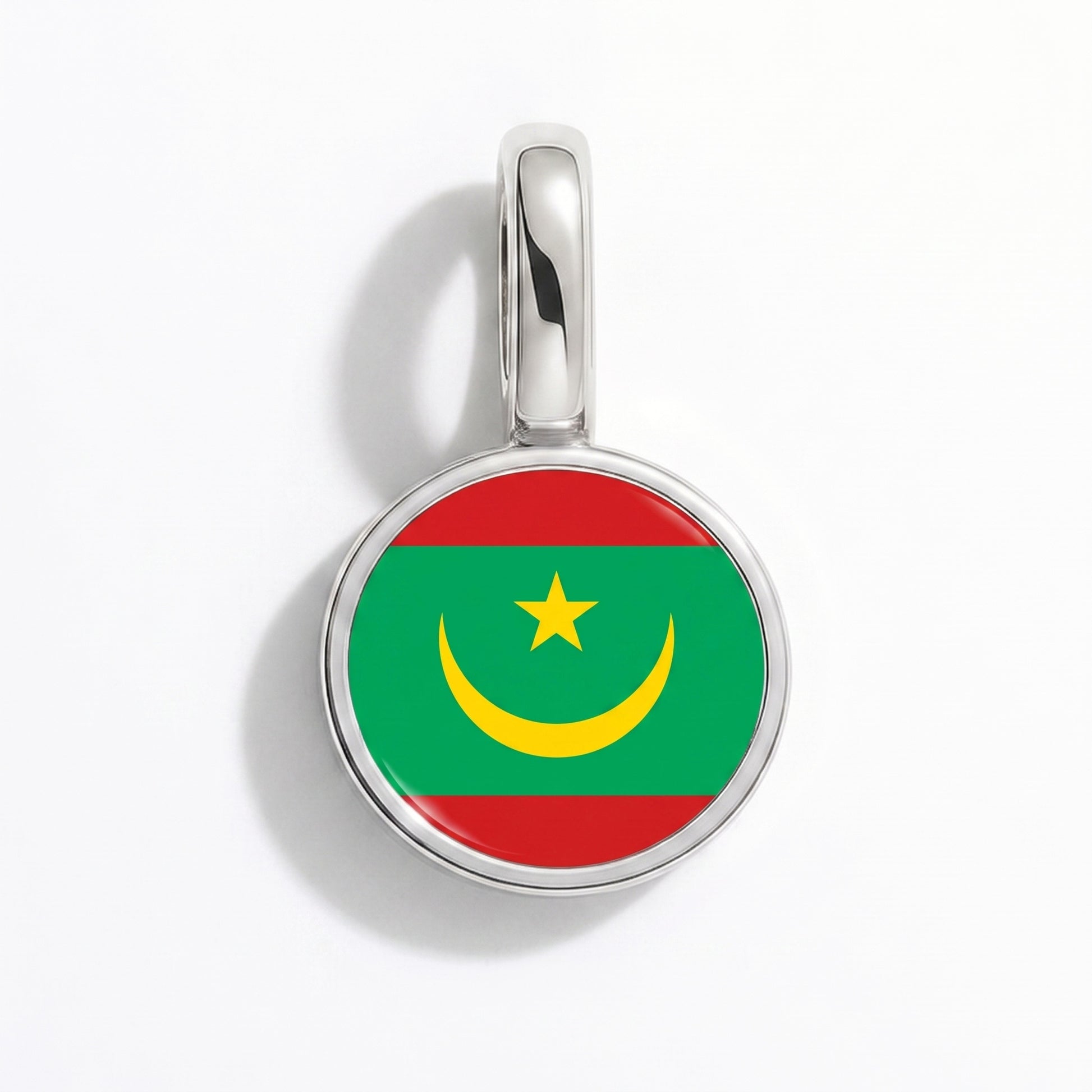 Charm vlag Mauritanië – rond zilver