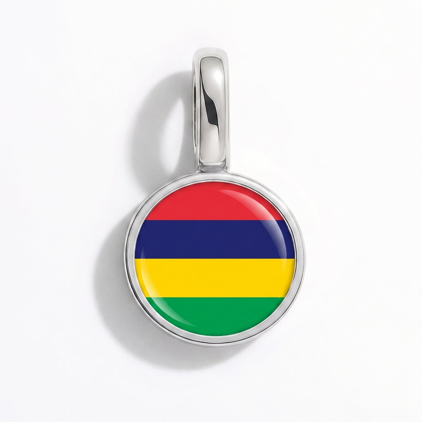 Charm vlag Mauritius – rond zilver