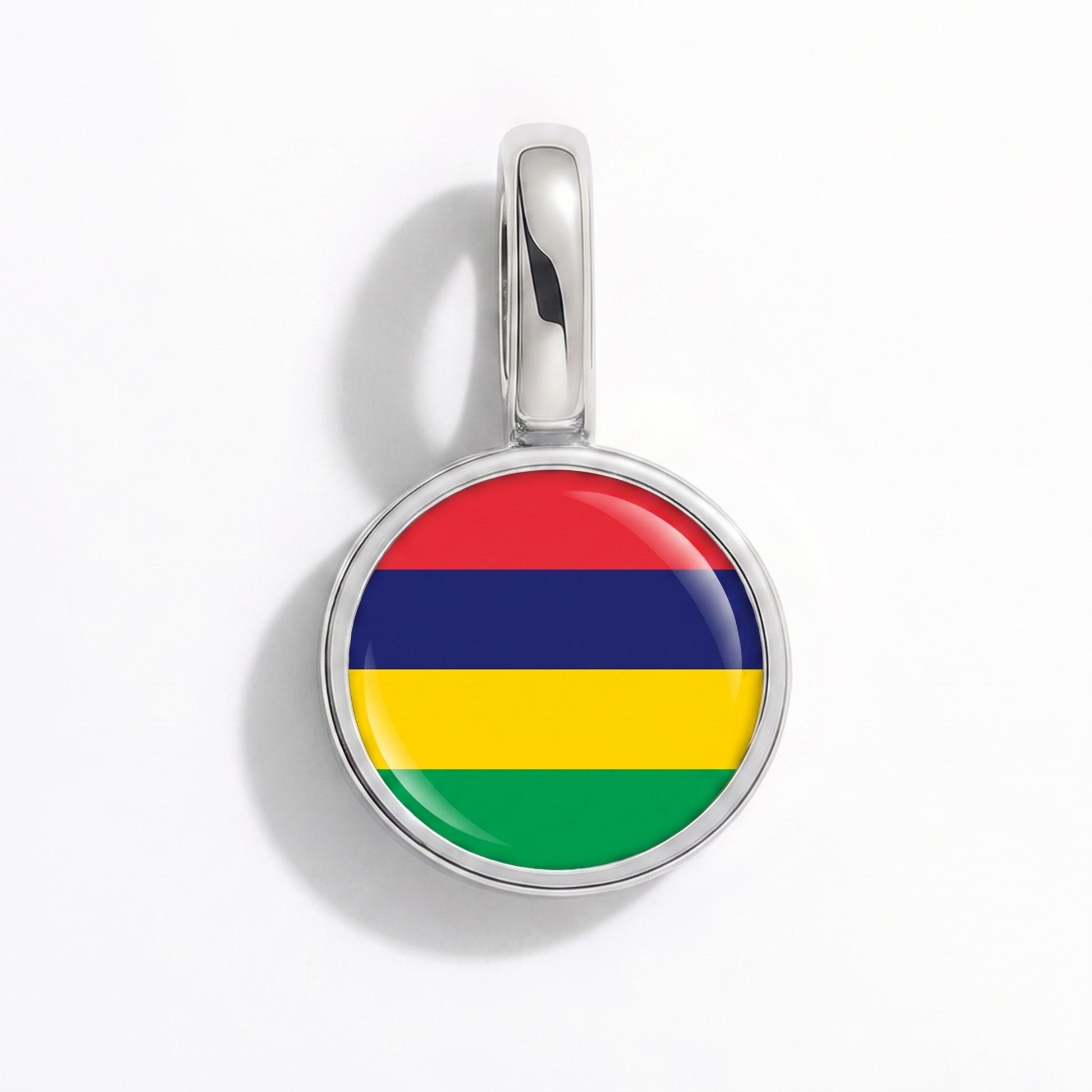 Charm vlag Mauritius – rond zilver